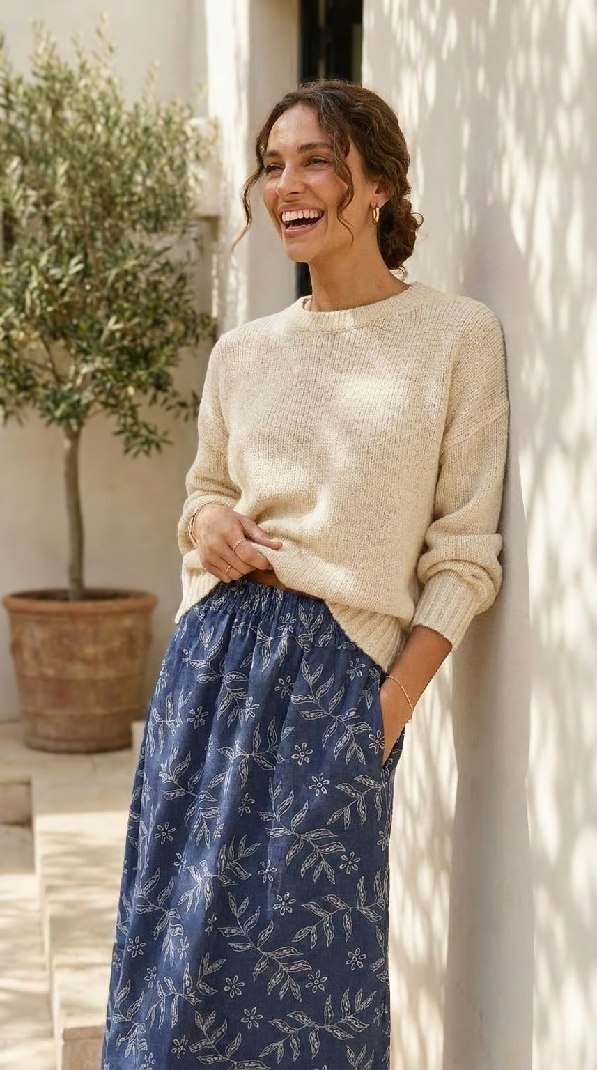 Shay - Midnight Garden: A-line skirt
