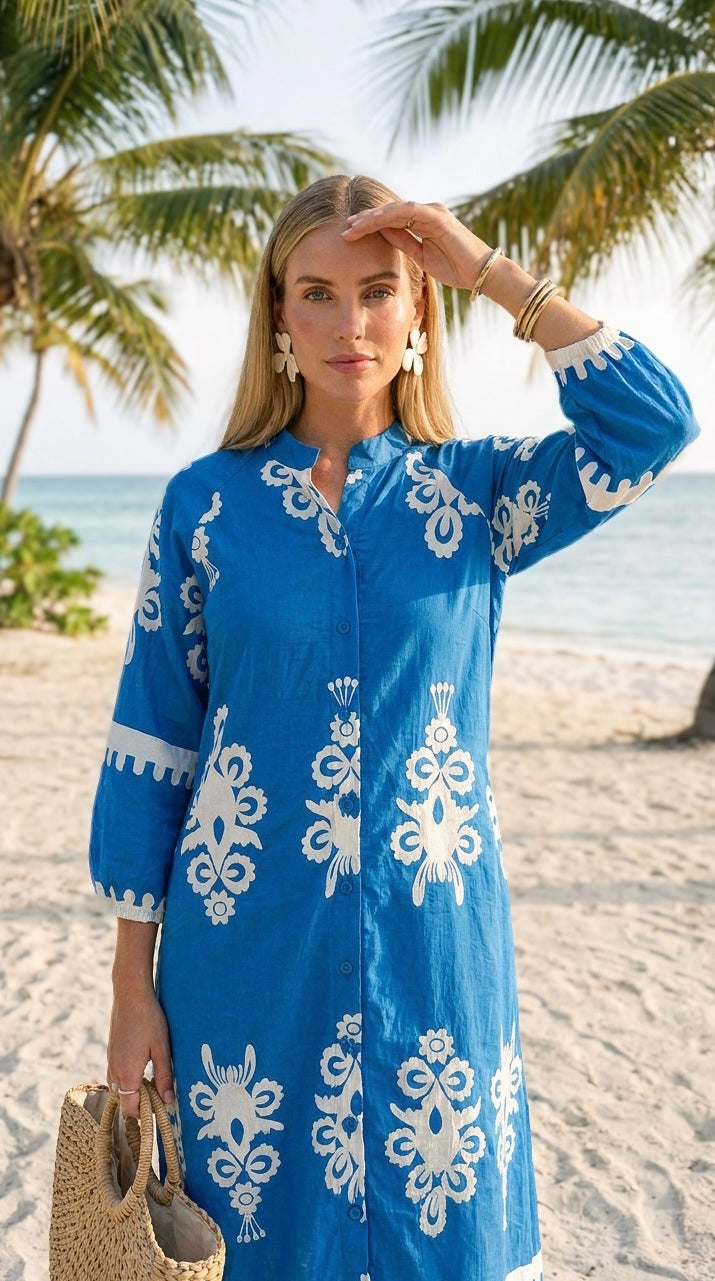 Anna - Eden Garden: Relaxed shirt dress with pockets