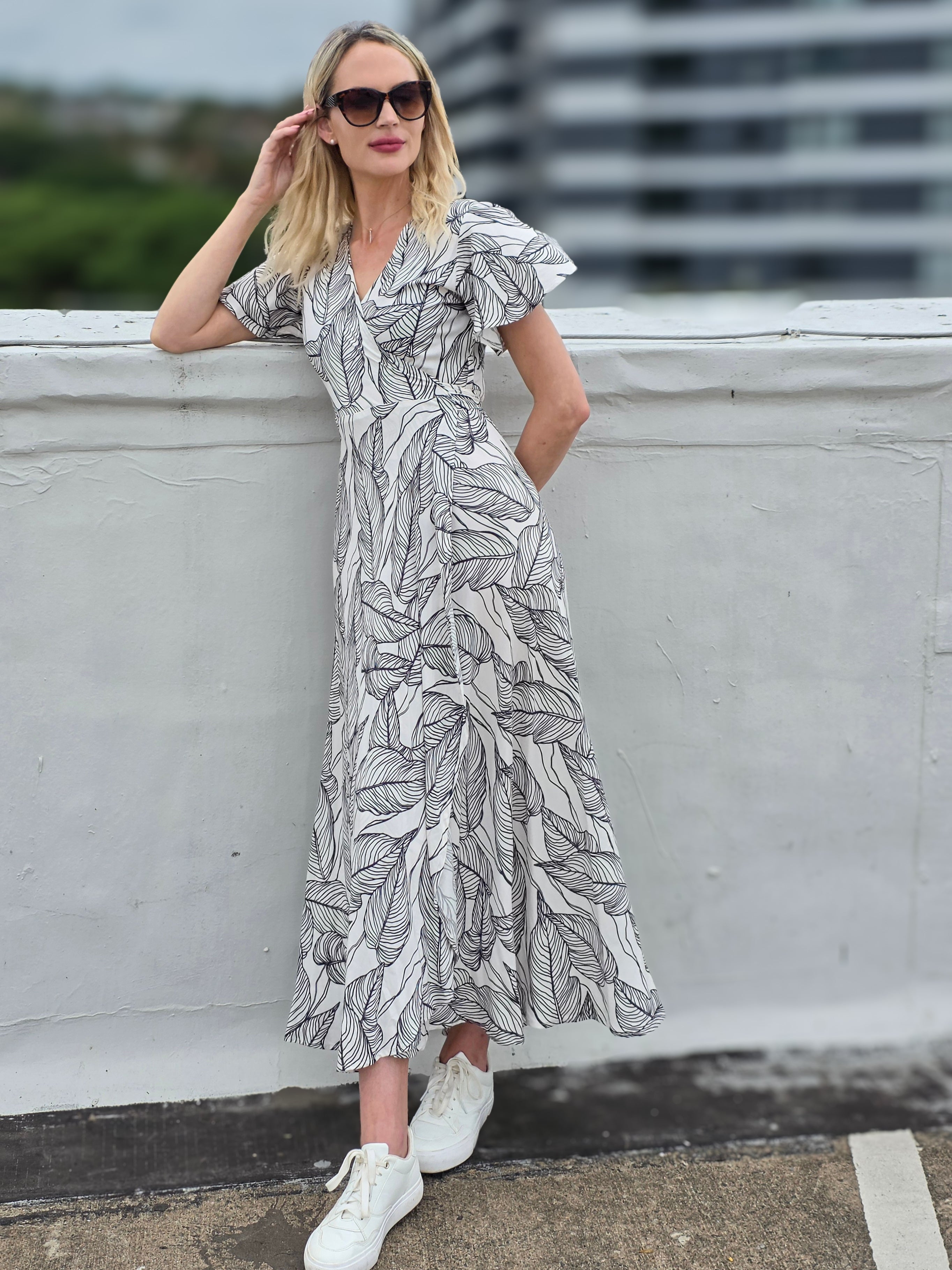 Bonny - Storm Bush: Maxi Wrap dress