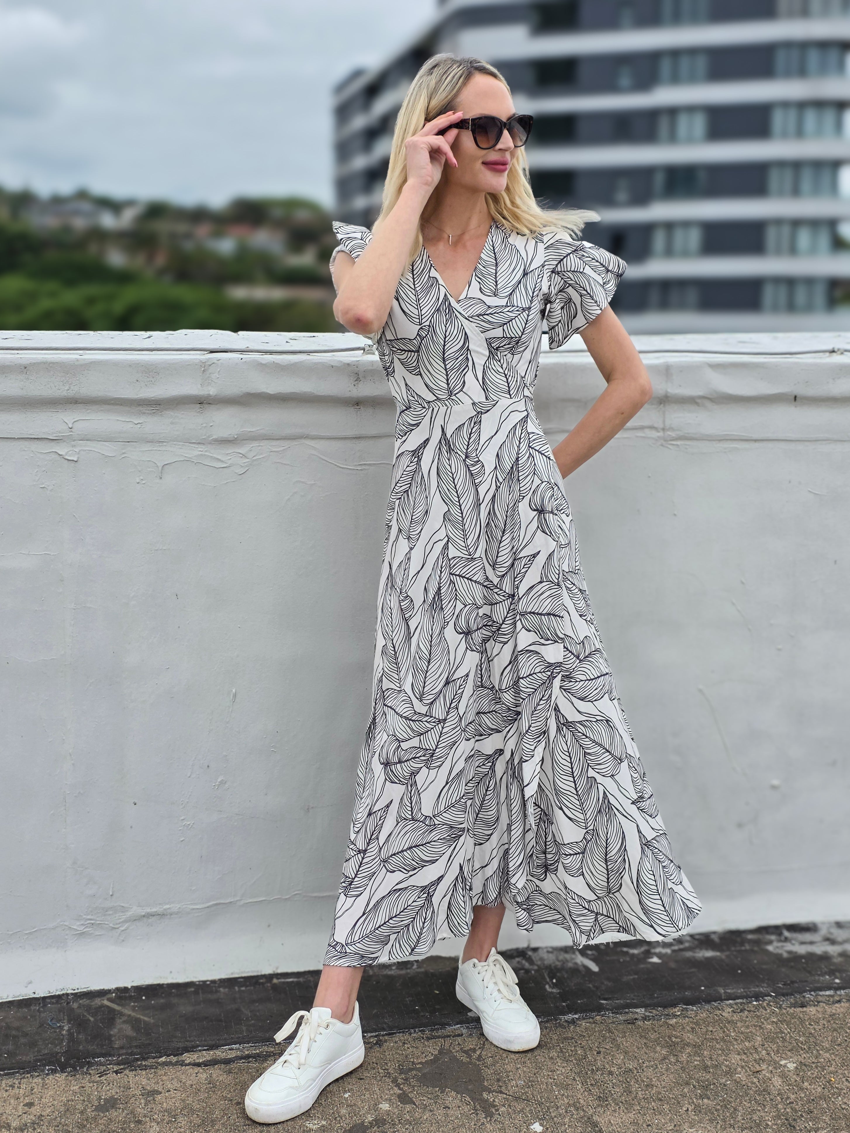 Bonny - Storm Bush: Maxi Wrap dress