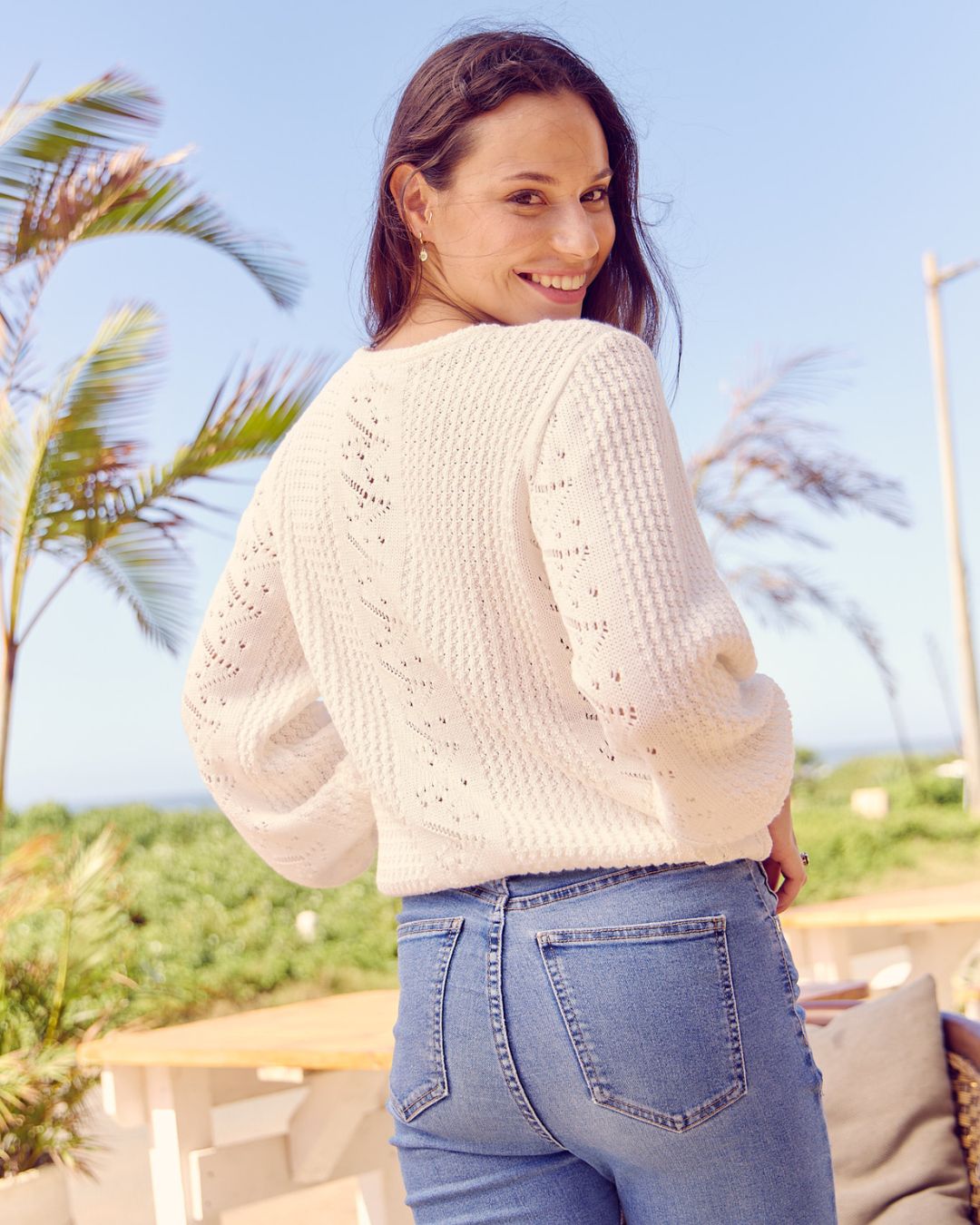 Lacey - Ivory: Textured Knitwear