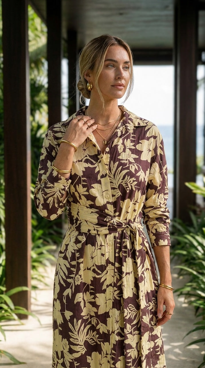 Camilla - Secret Orchid: Classic Shirt dress