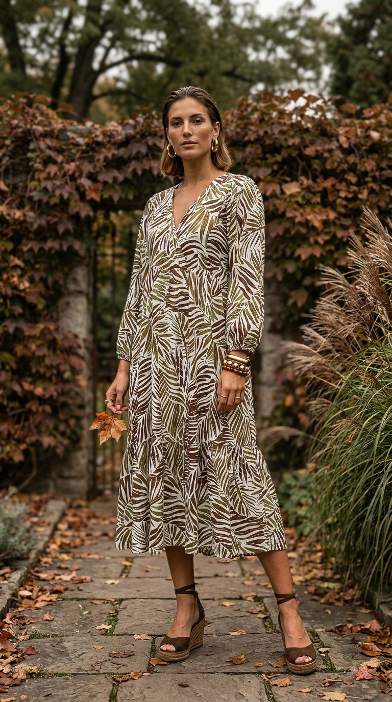 Zarah - Shadow Drift: Tiered midi dress