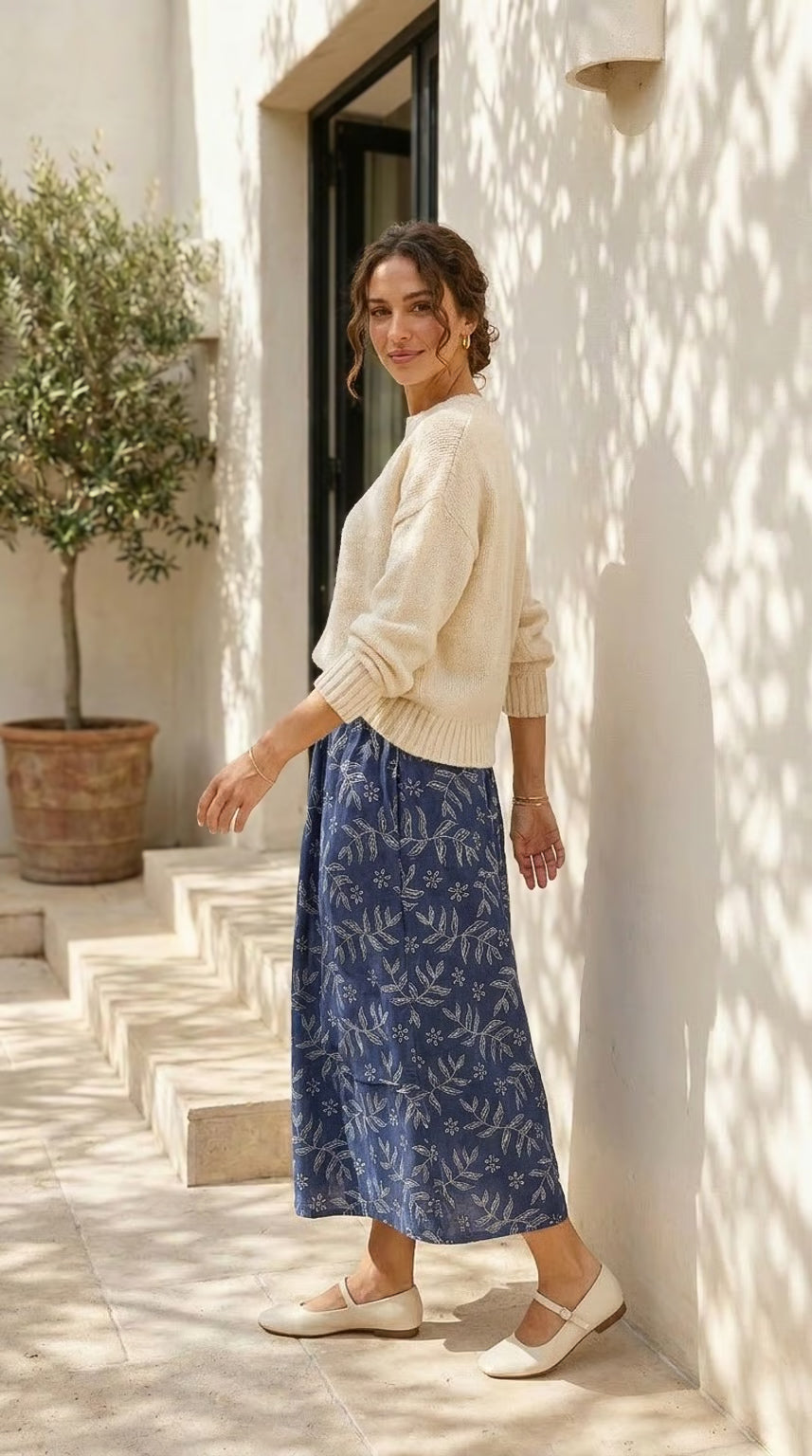 Shay - Midnight Garden: A-line skirt