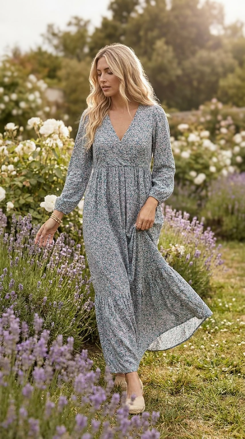 Zarah - Natural Bloom: Tiered midi dress