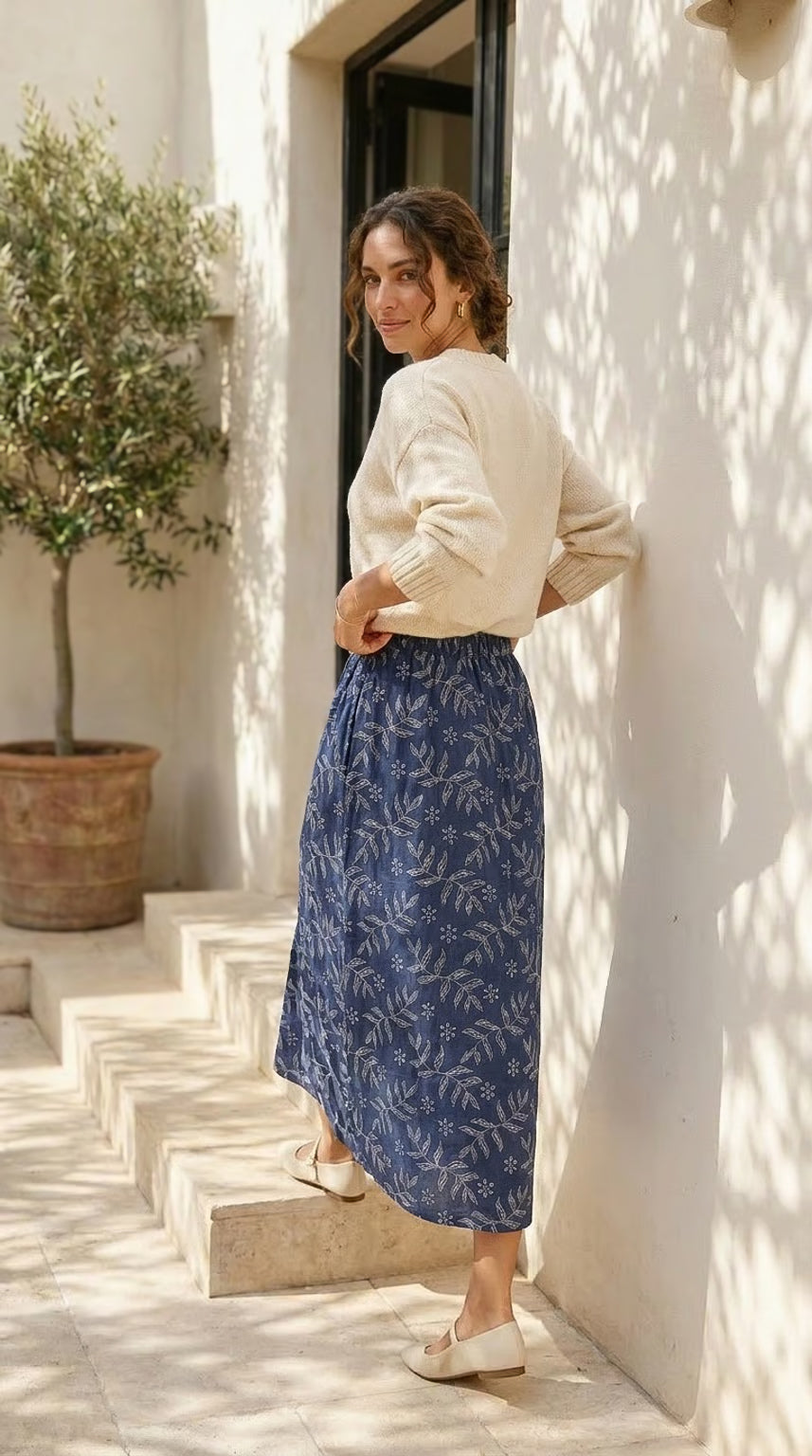 Shay - Midnight Garden: A-line skirt