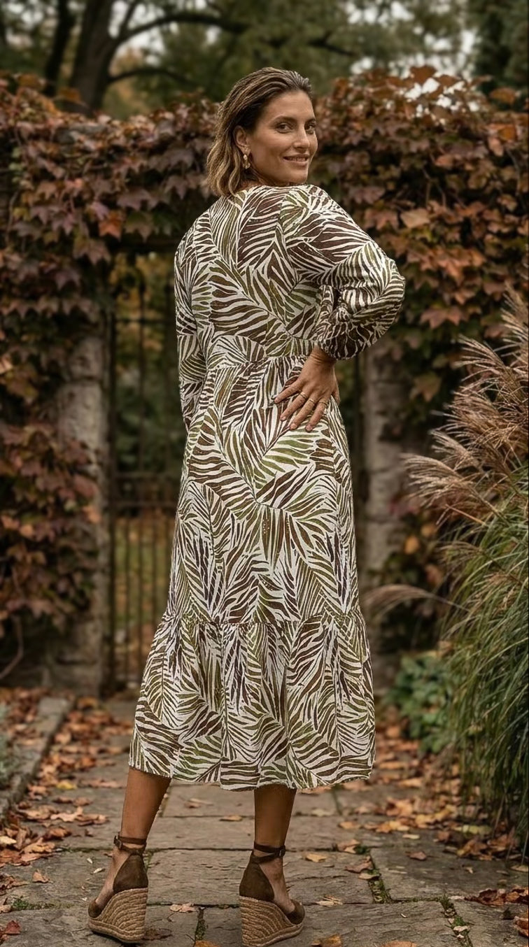 Zarah - Shadow Drift: Tiered midi dress