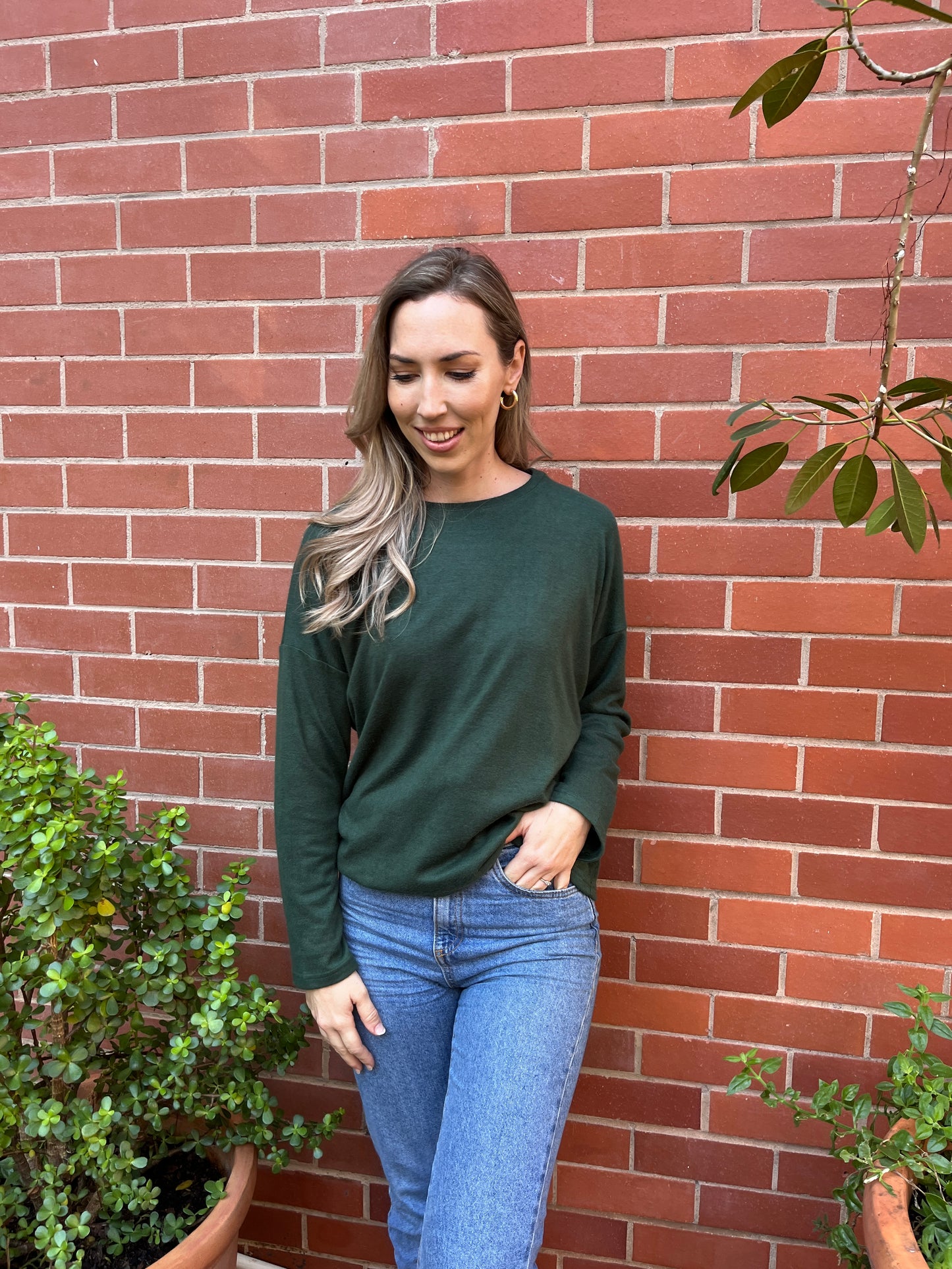 Scarlett Jersey - Green: Round neck knit
