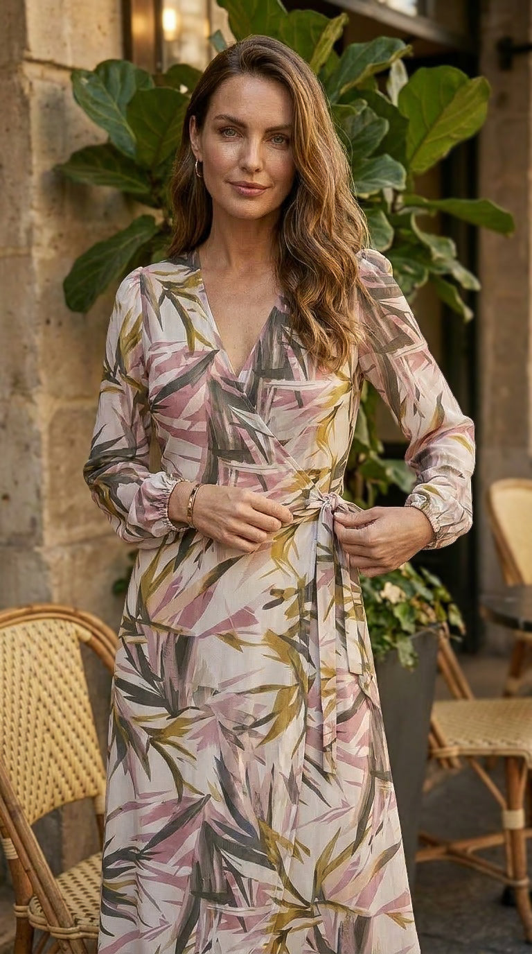 Sienna - Candy Safari: Long Sleeve Wrap dress