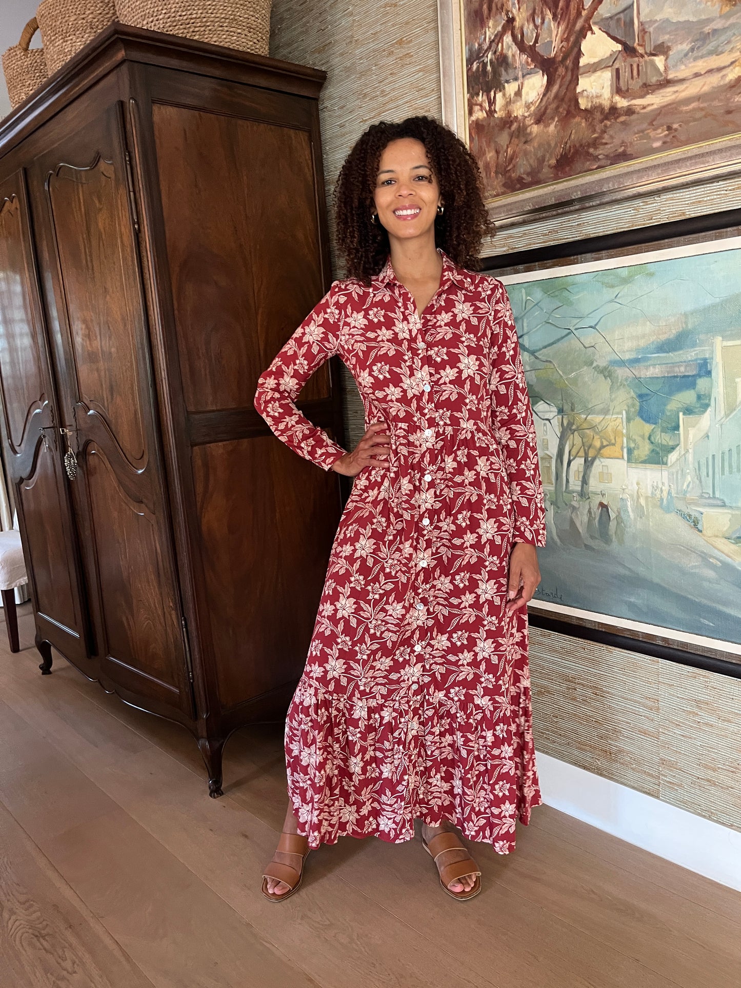 Maddison Maxi - Orient Express: Button-up Tiered Maxi Dress