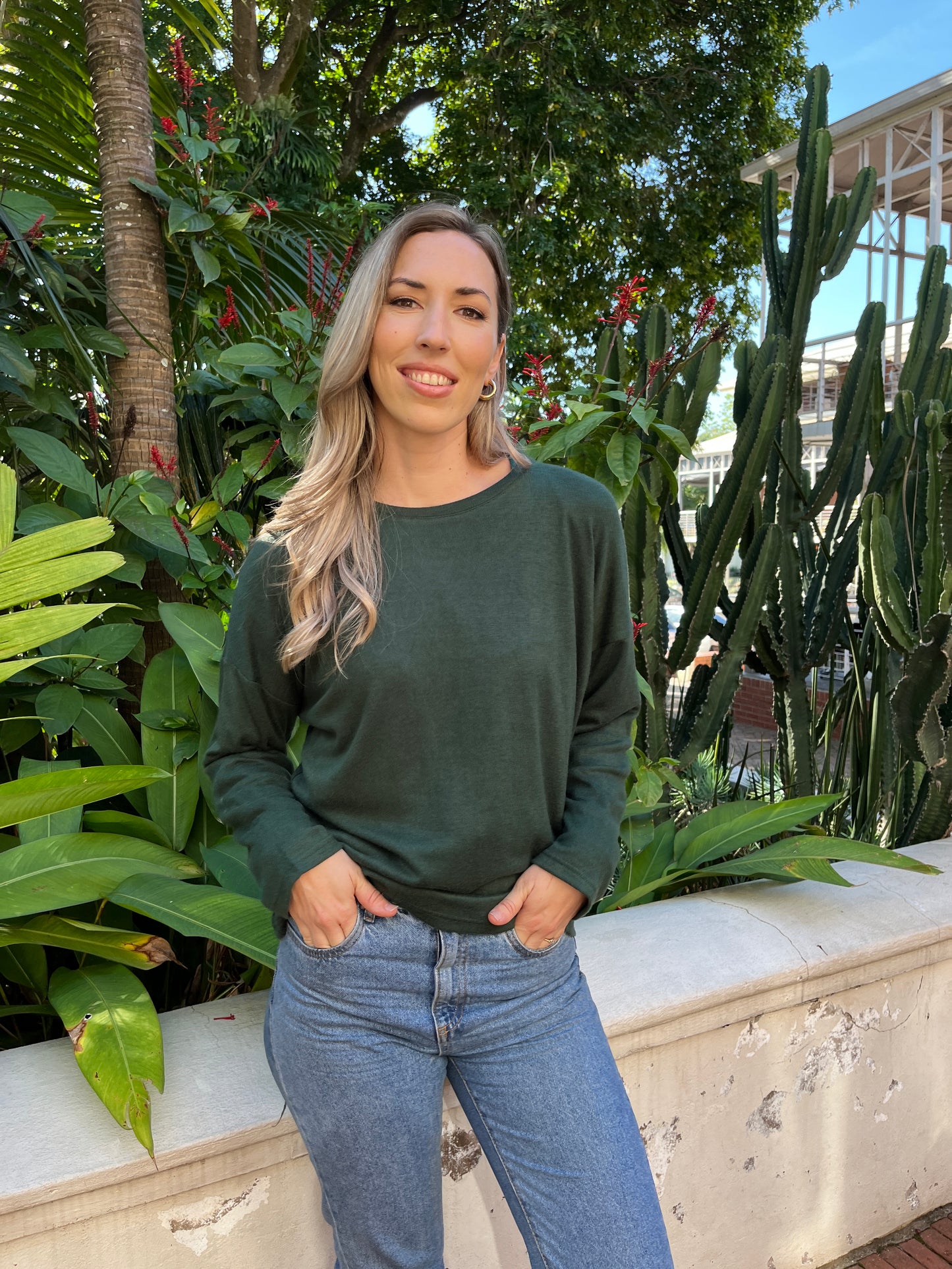 Scarlett Jersey - Green: Round neck knit