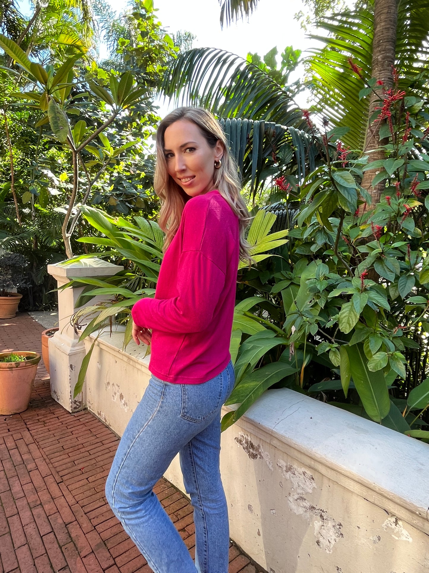 Scarlett Jersey - Pink: Round neck knit