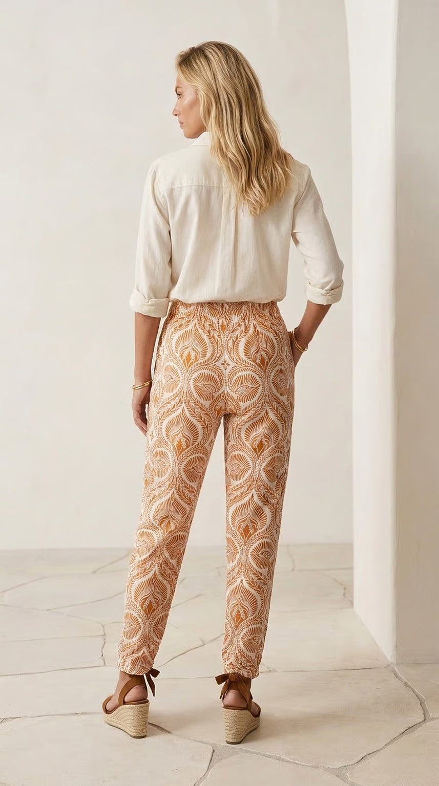Helena - Peach Whim: Slim leg pants
