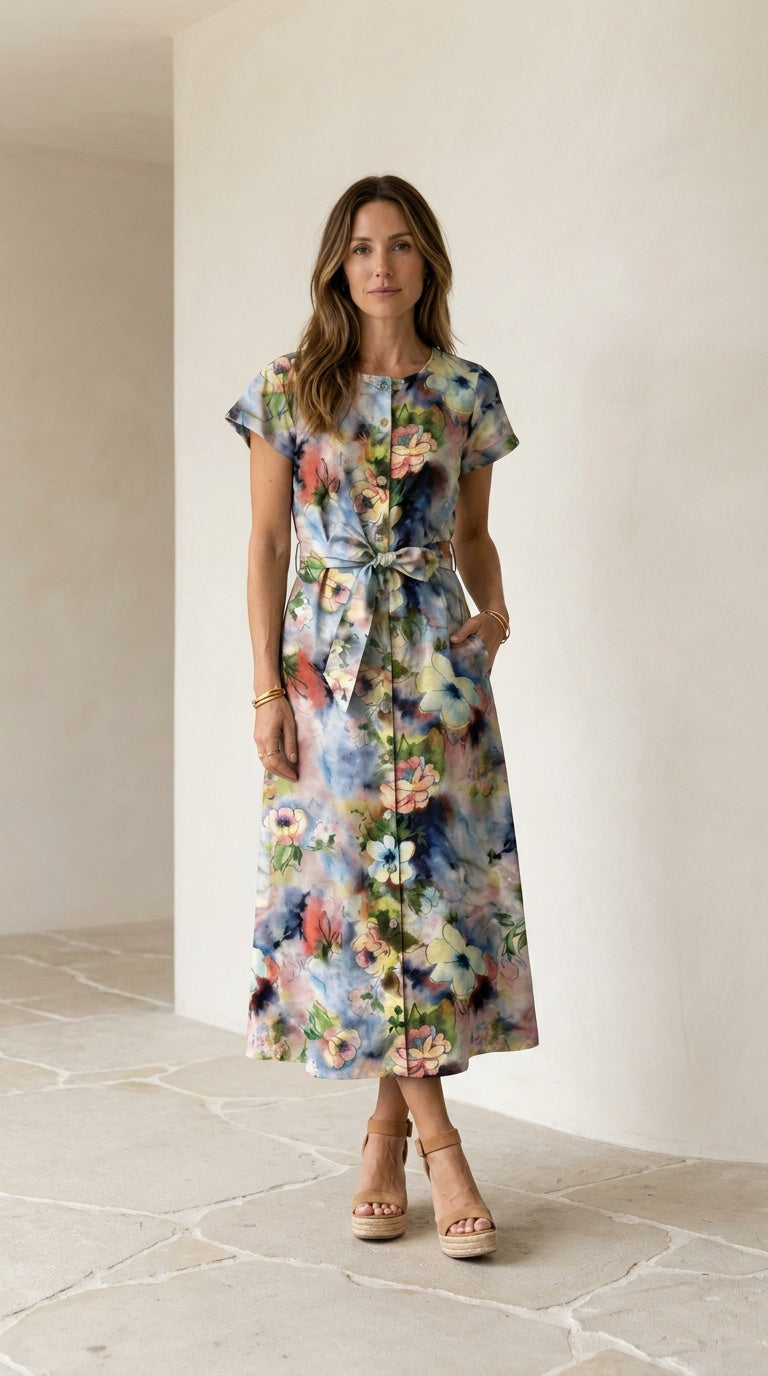 Carli - Maison Flora: Fit and flare maxi dress