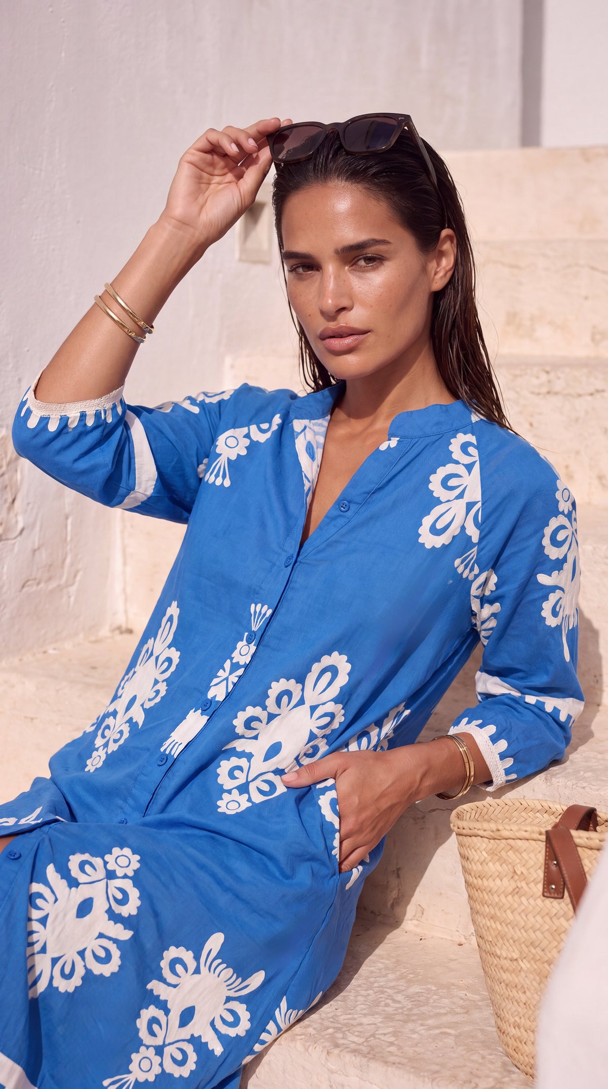 Anna - Eden Garden: Relaxed shirt dress with pockets