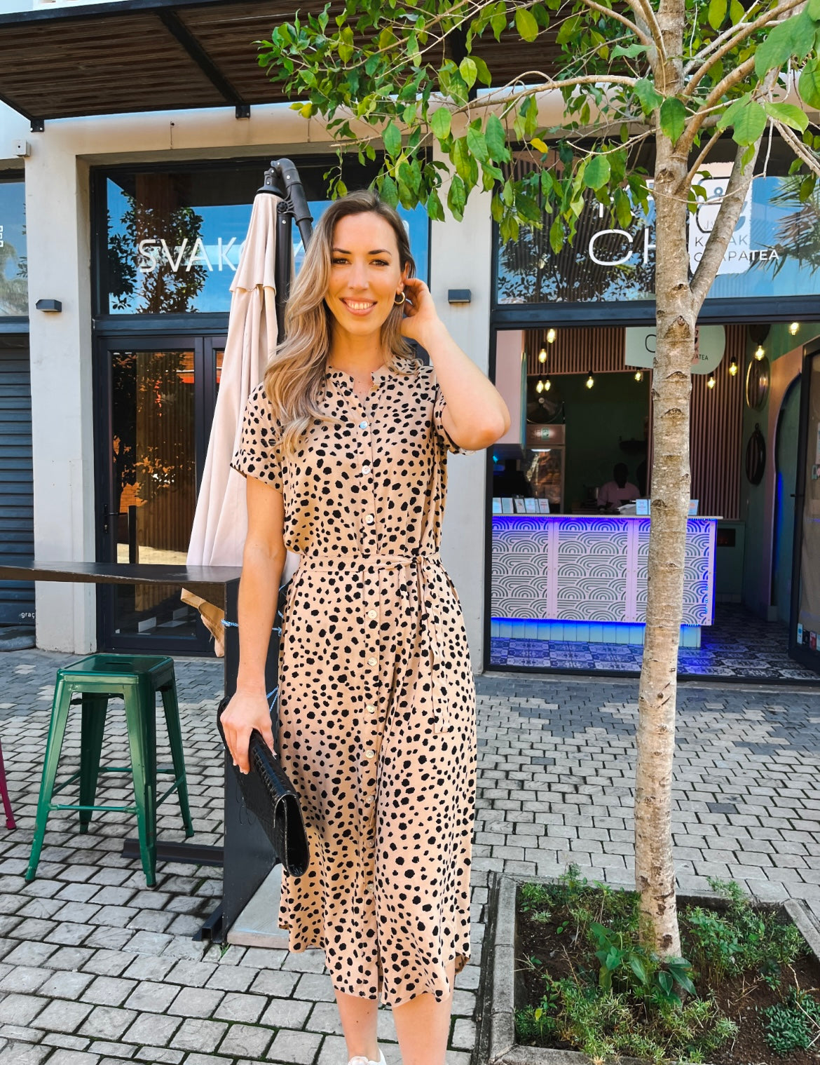 Iris - Golden Dreams Stone: Classic Maxi Shirt Dress