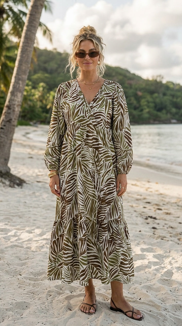 Zarah - Shadow Drift: Tiered midi dress