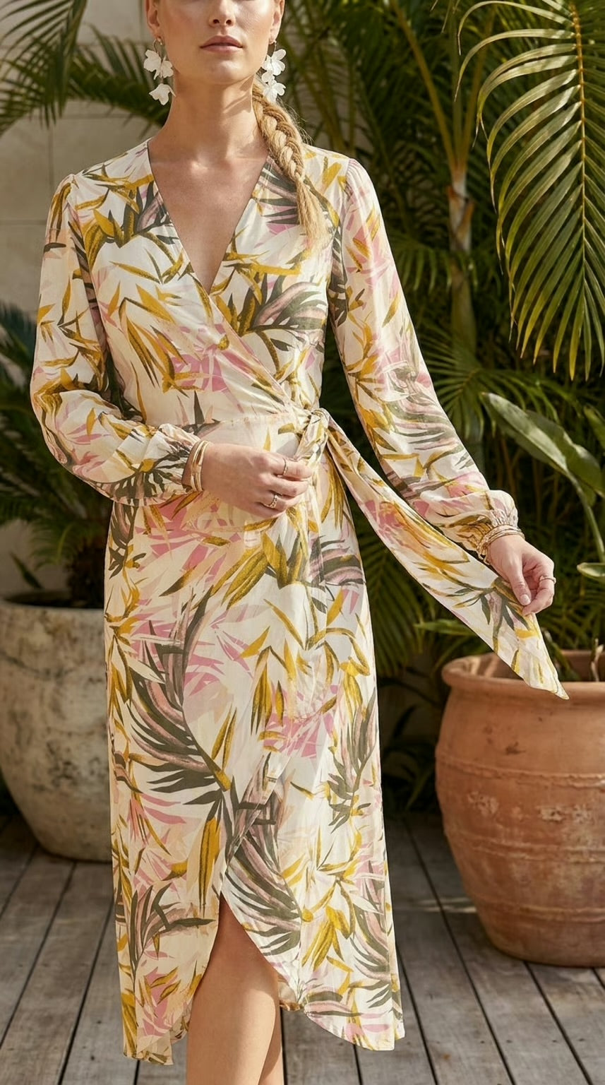 Sienna - Candy Safari: Long Sleeve Wrap dress