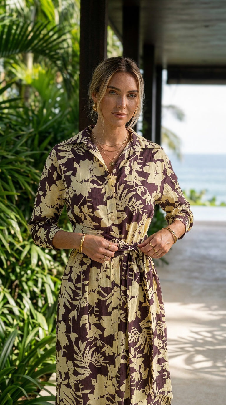 Camilla - Secret Orchid: Classic Shirt dress