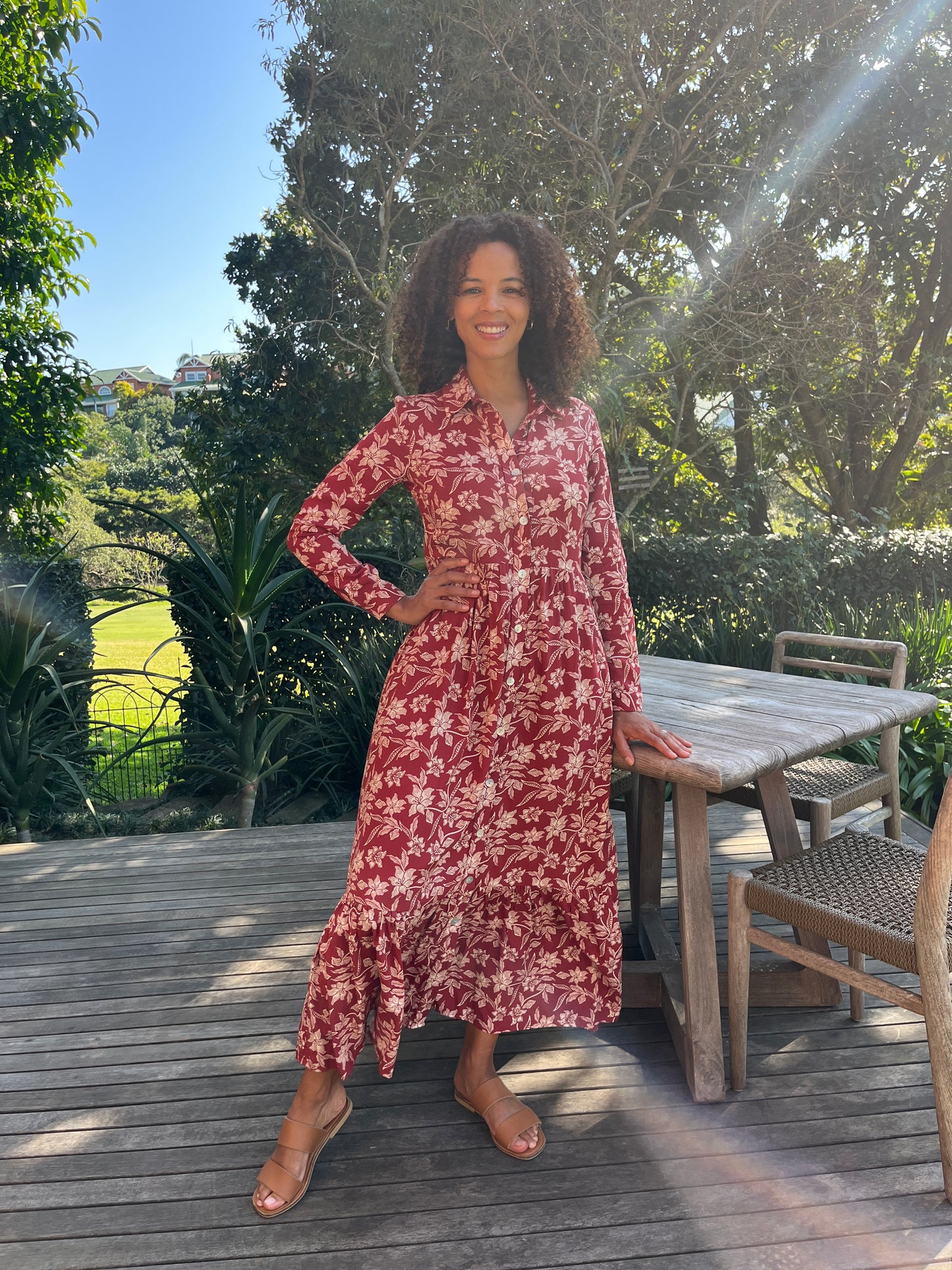 Maddison Maxi - Orient Express: Button-up Tiered Maxi Dress