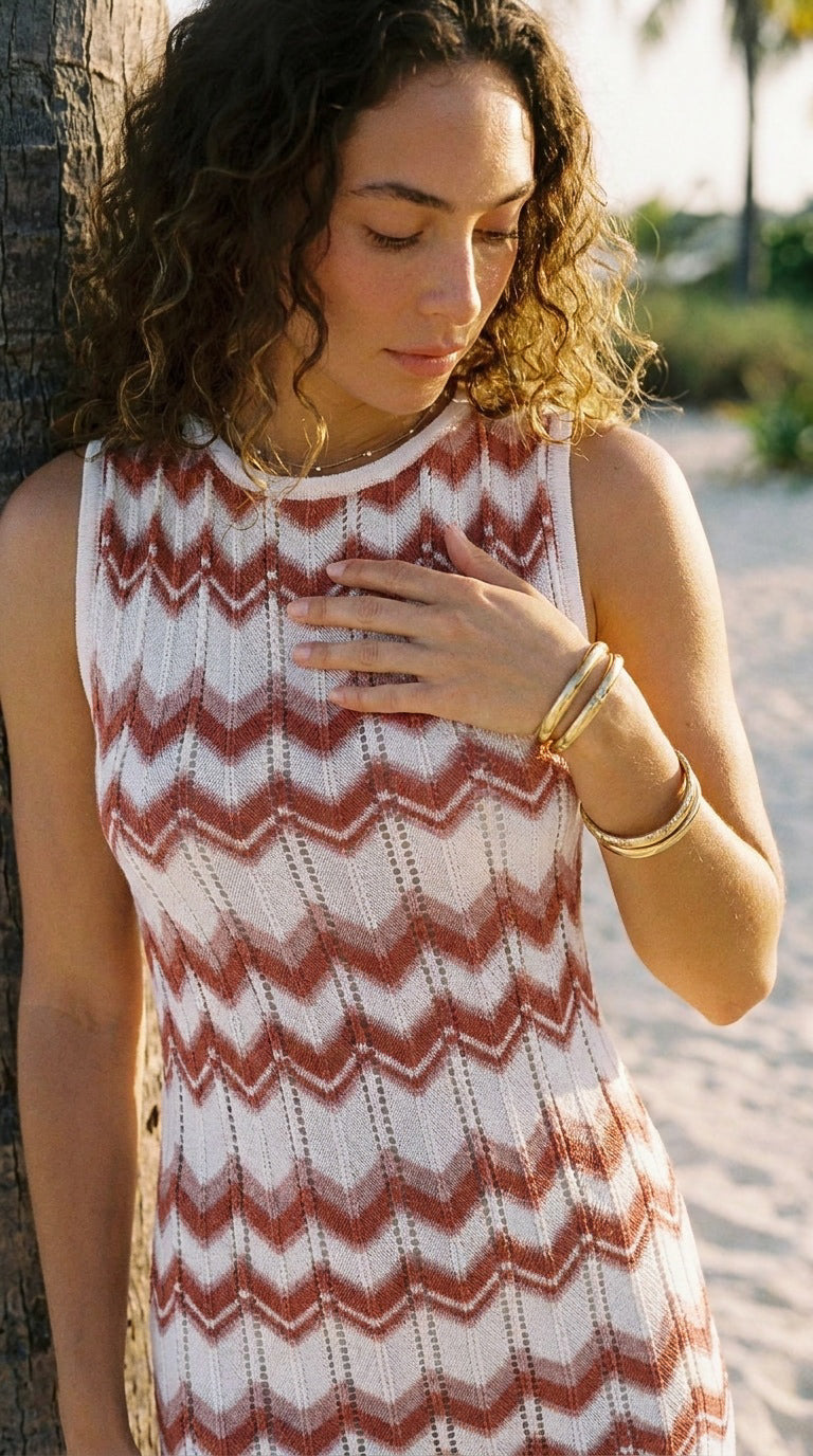 Salento - Mink: Knitted slip dress