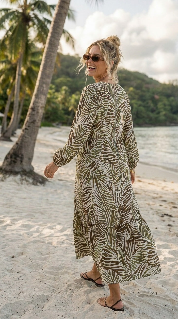 Zarah - Shadow Drift: Tiered midi dress