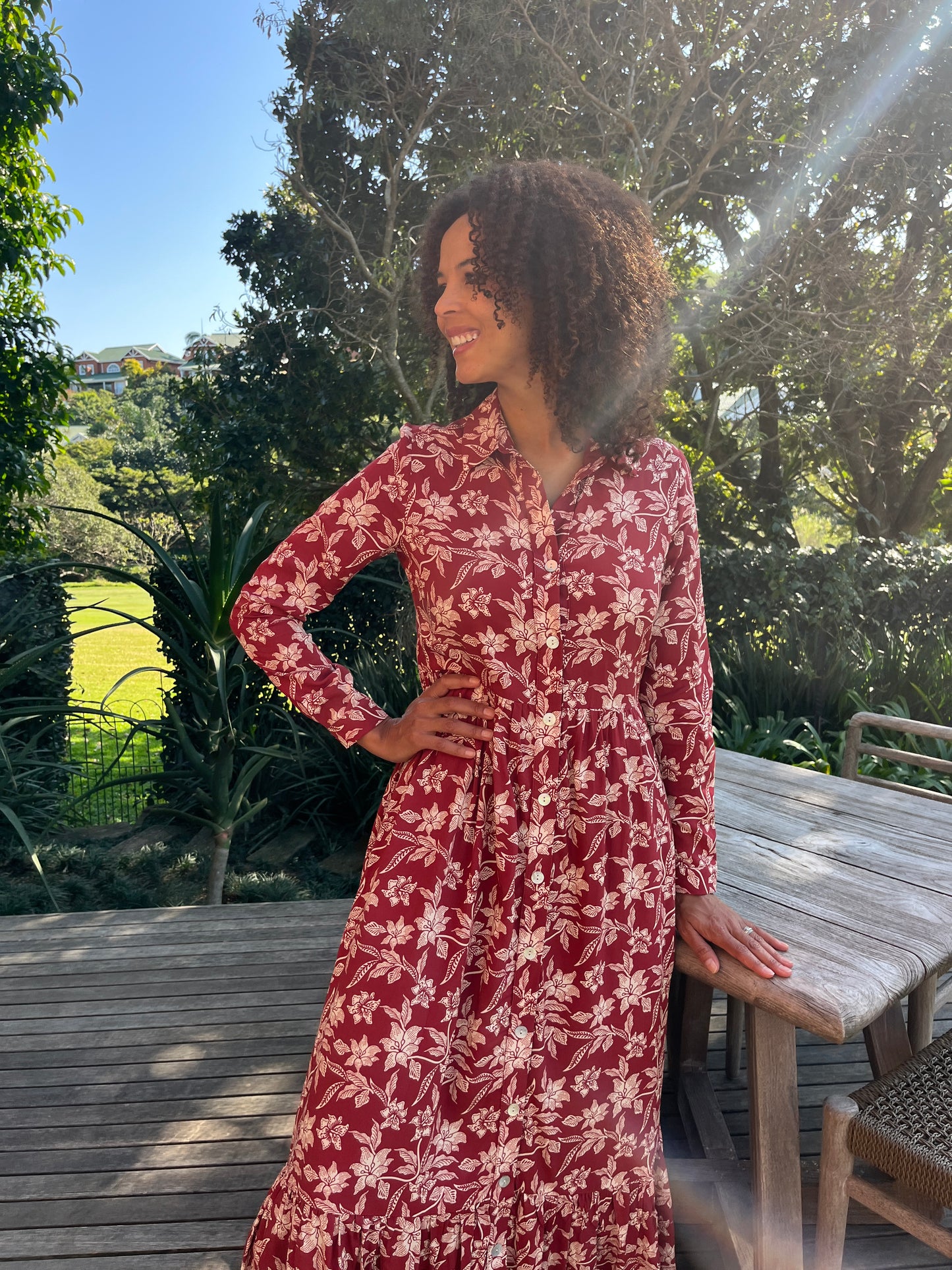 Maddison Maxi - Orient Express: Button-up Tiered Maxi Dress