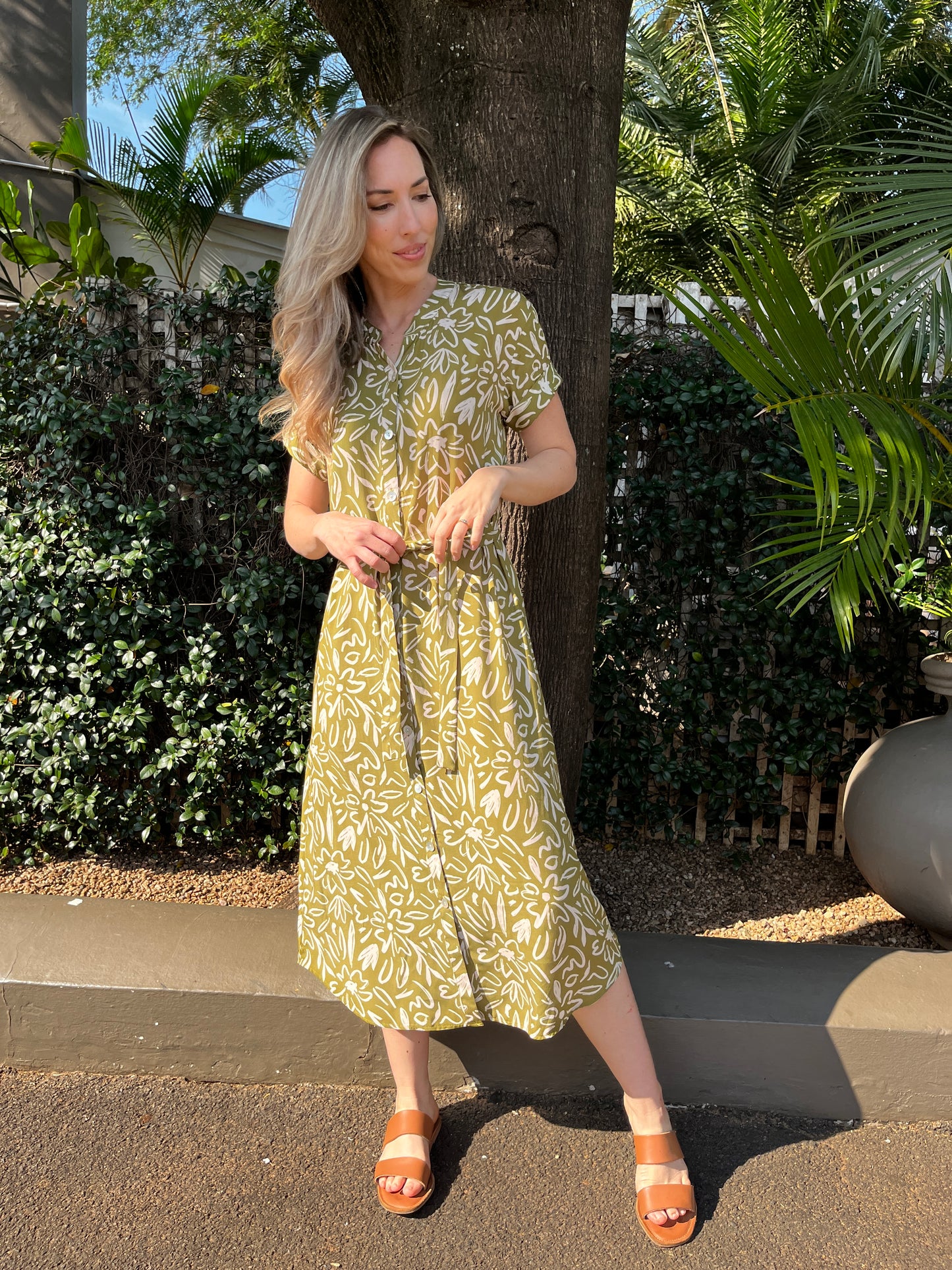 Iris - Wild Flower: Classic Button Up Shirt Dress