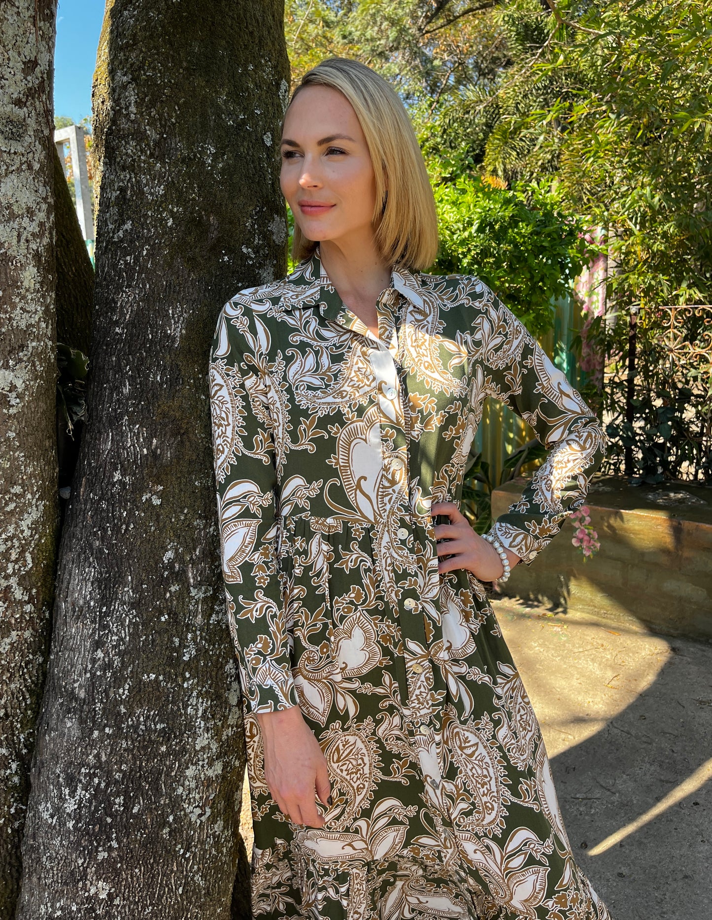 Maddison Maxi - Winter Dreams: Button-up Collared Tiered Maxi Dress