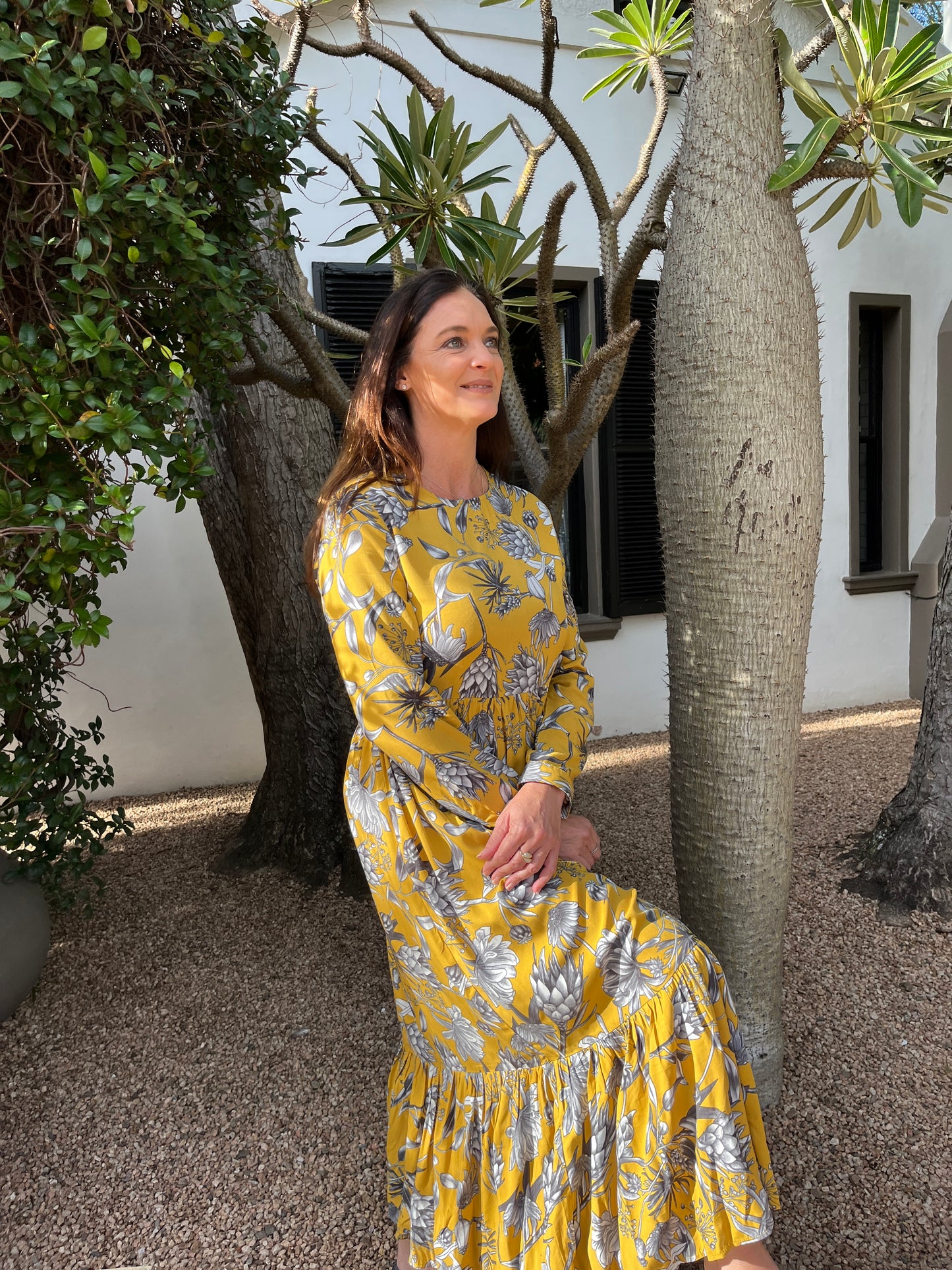 Willow - Melody: Long Sleeve Roung Neck Classic Maxi Tiered Dress
