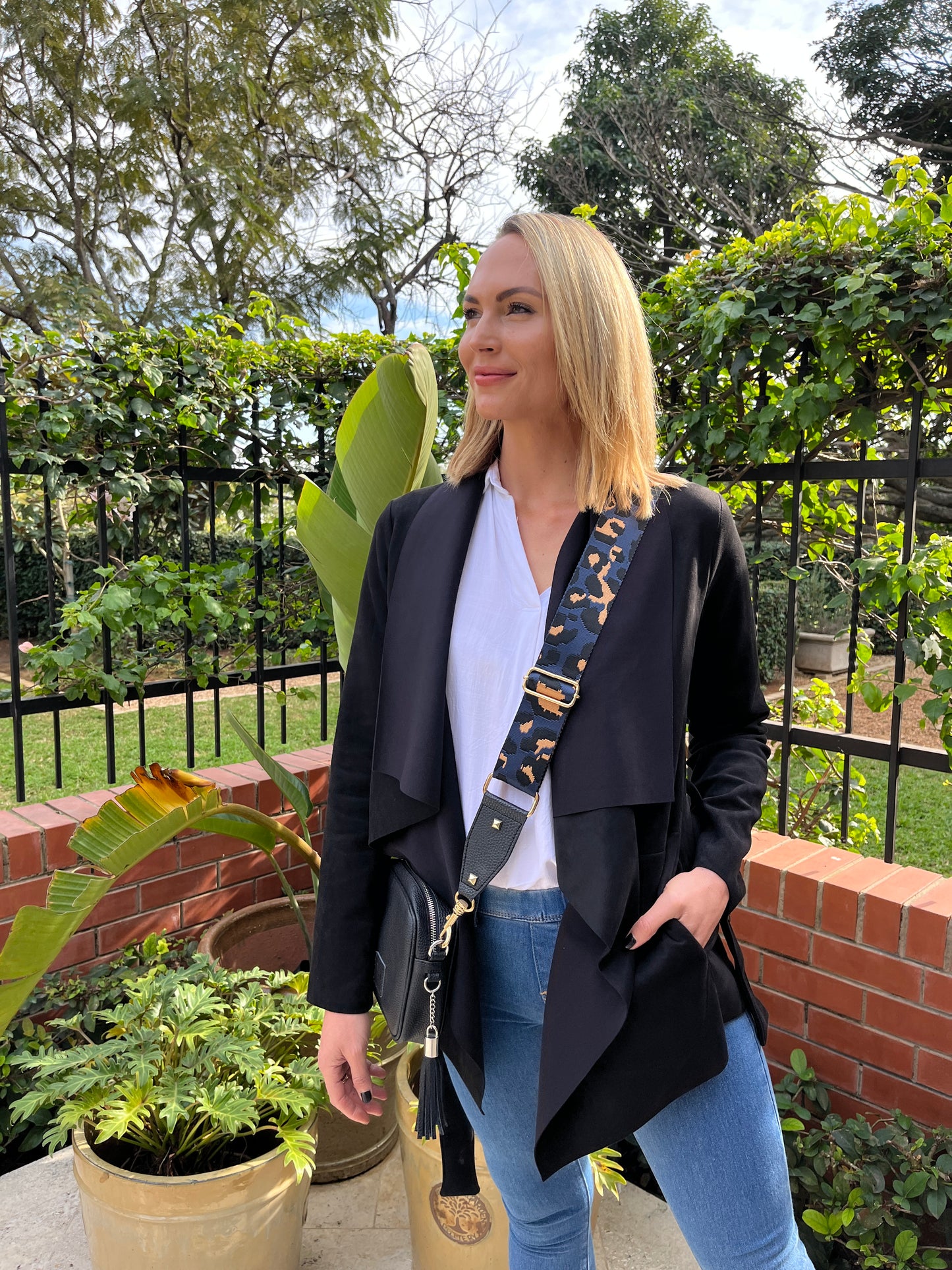 Zoe - Black Suede: Waterfall Jacket
