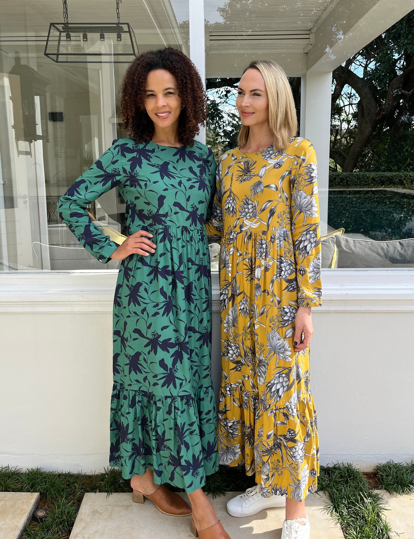 Willow - Melody: Long Sleeve Roung Neck Classic Maxi Tiered Dress