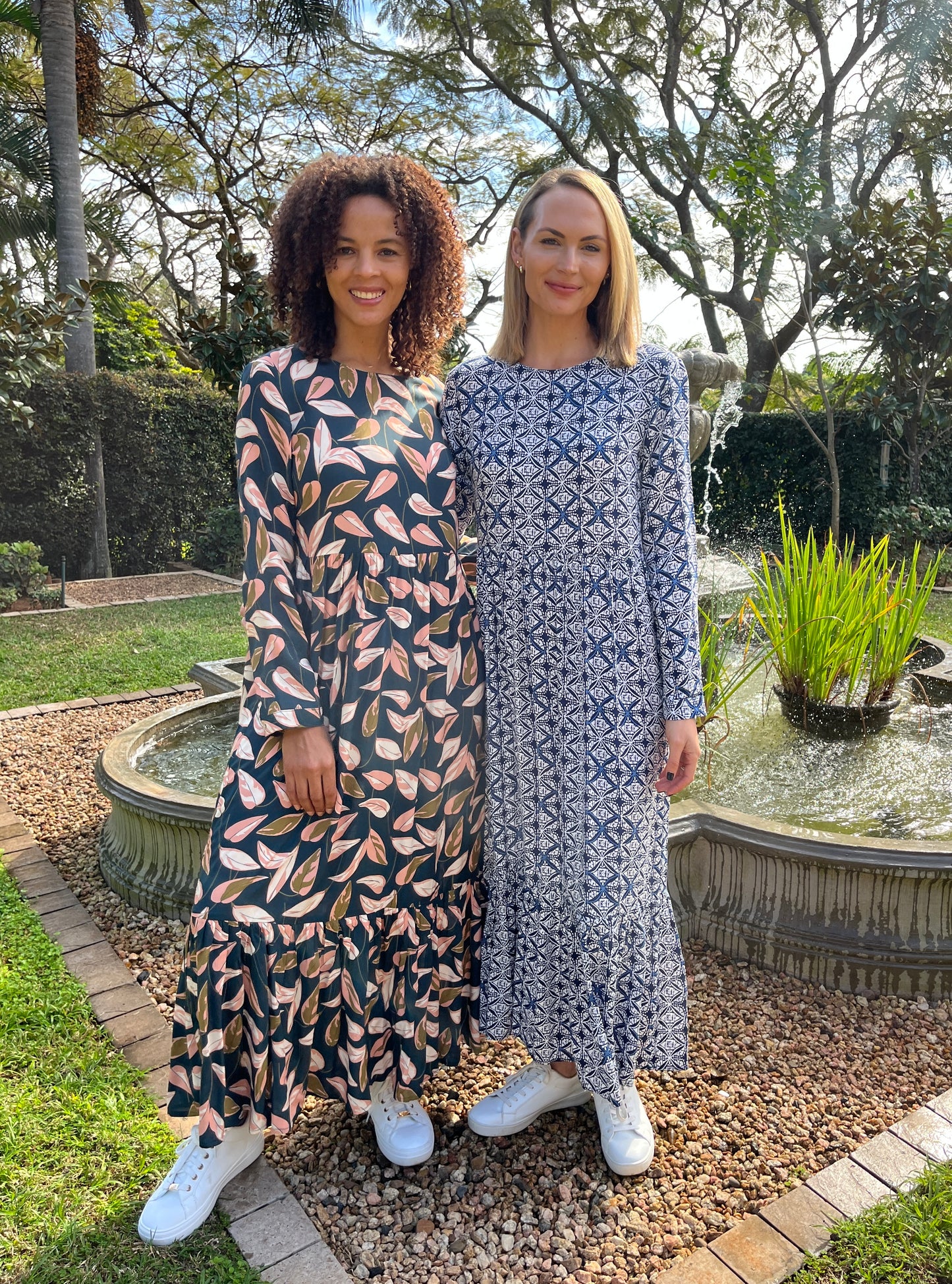 Willow - Forget Me Not: Long Sleeve Round Neck Classic Maxi Tiered Dress