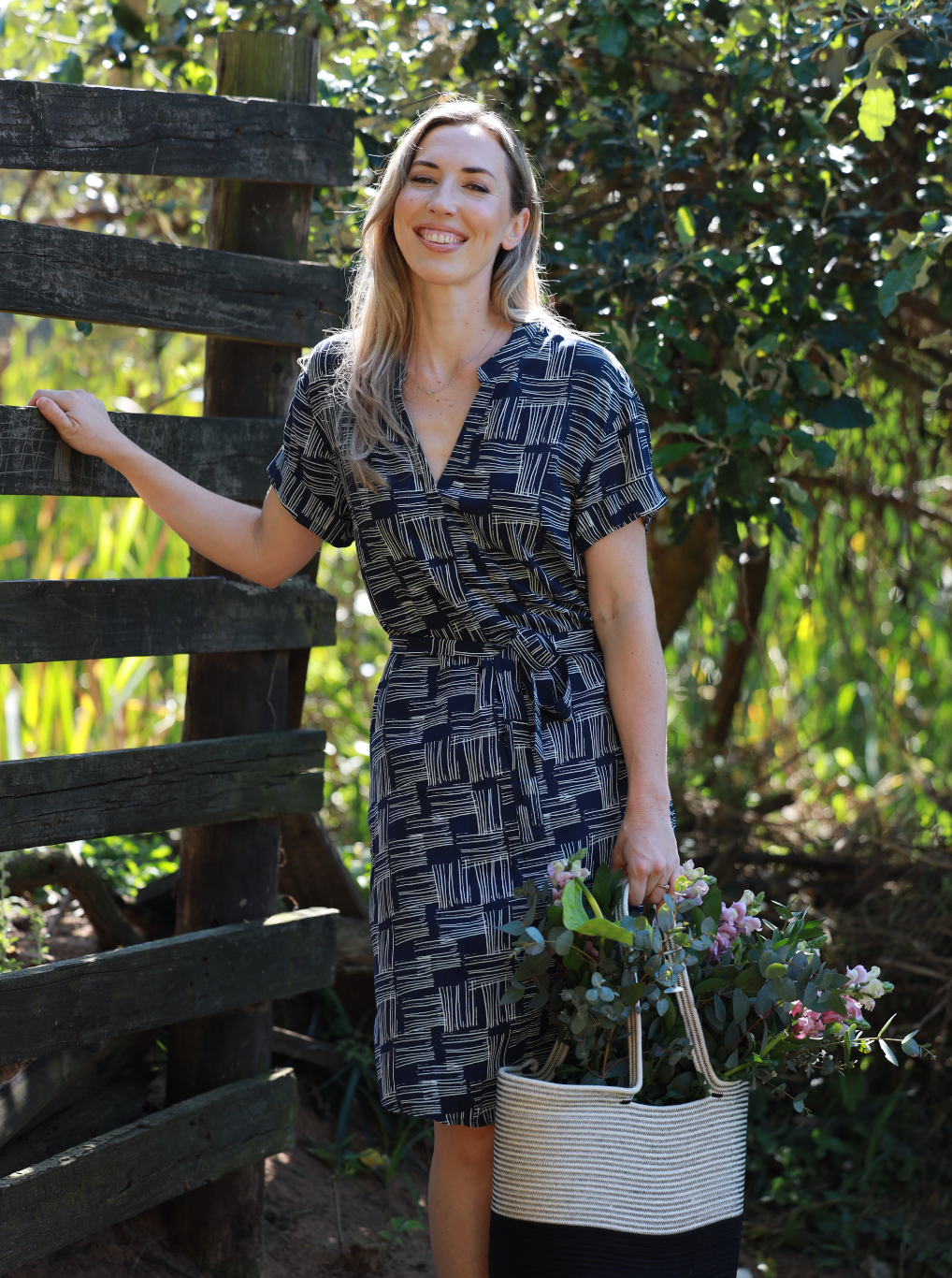 Charlie - Indigo Dreams: Classic Midi Shirt Dress with mandarin collar