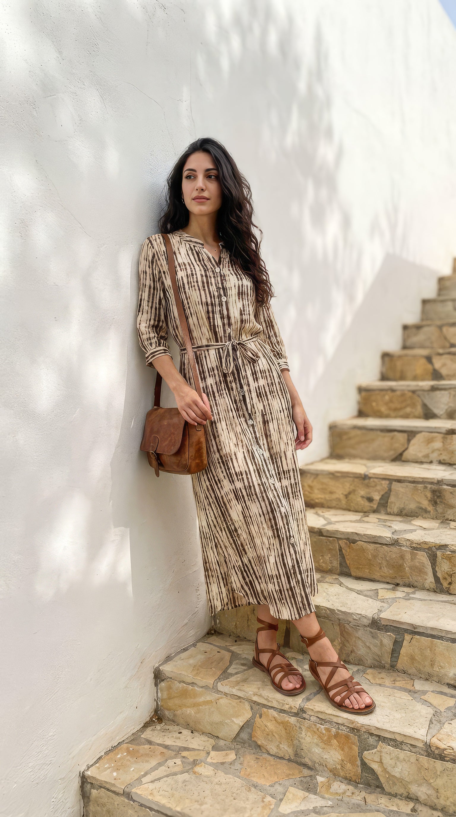 Beauty - Thunderfalls: Classic Shirt dress with 3/4 sleeves