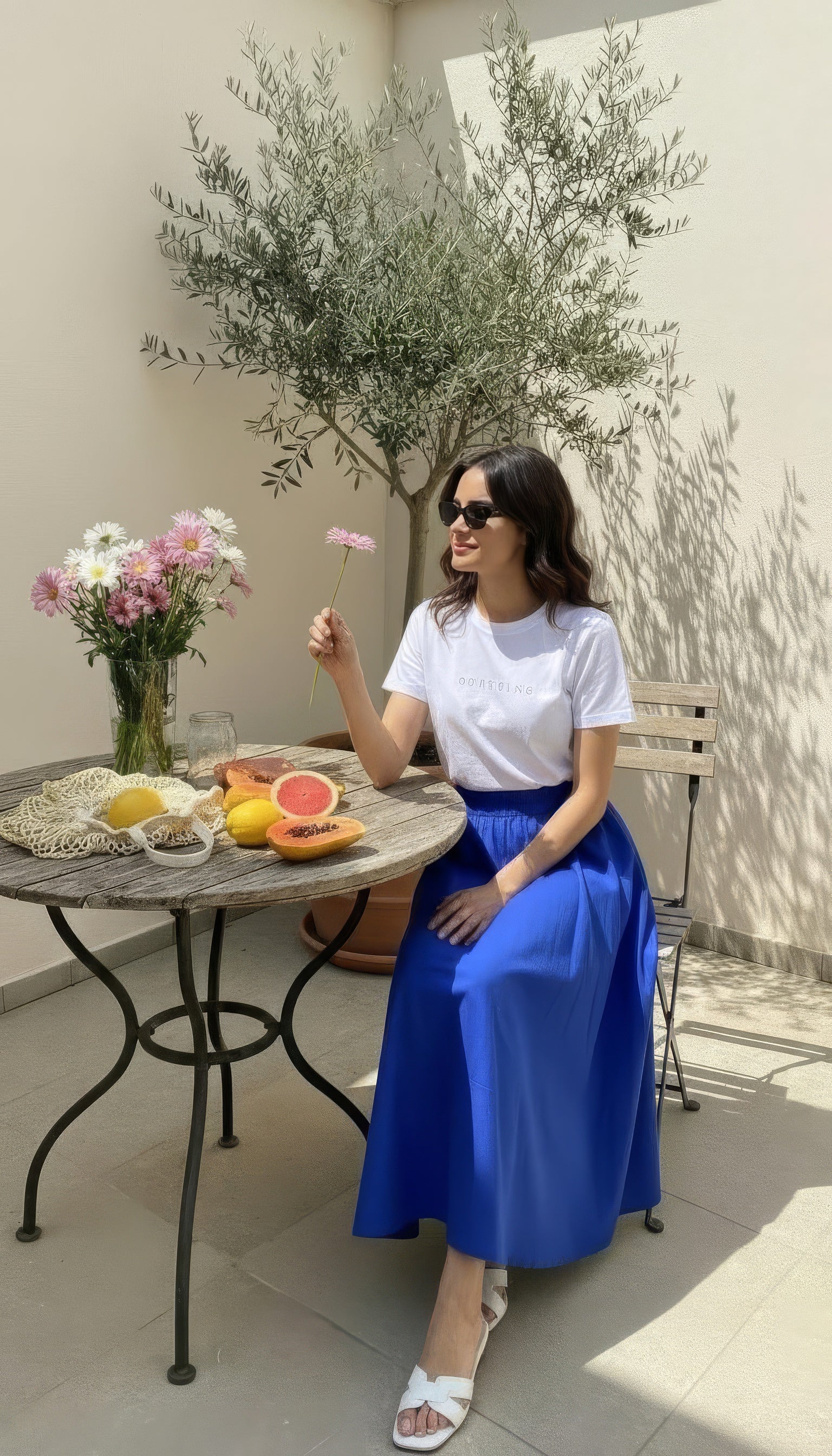 Shay - Royal Blue: A-line Poplin skirt