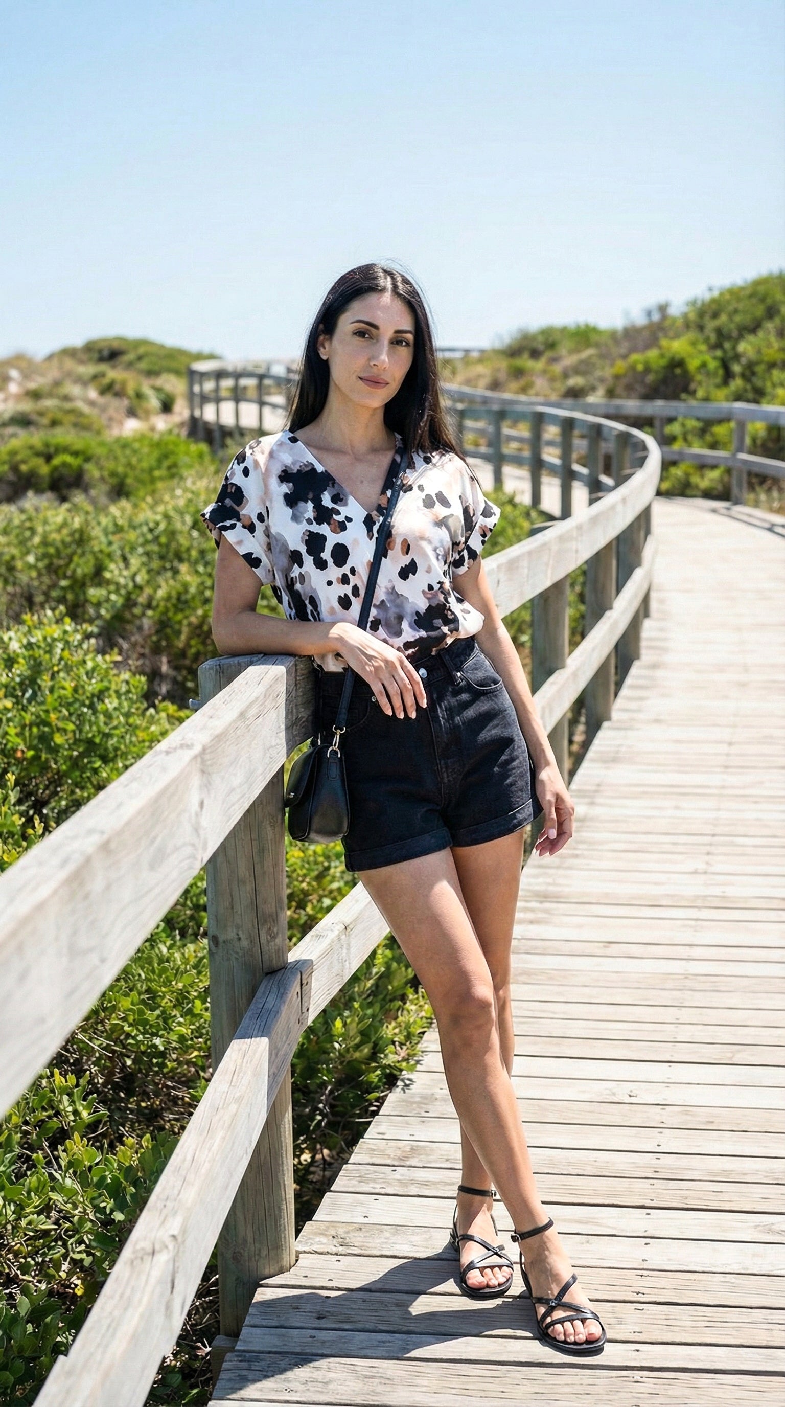 Sadie - Tidal Bloom: Basic V-neck top