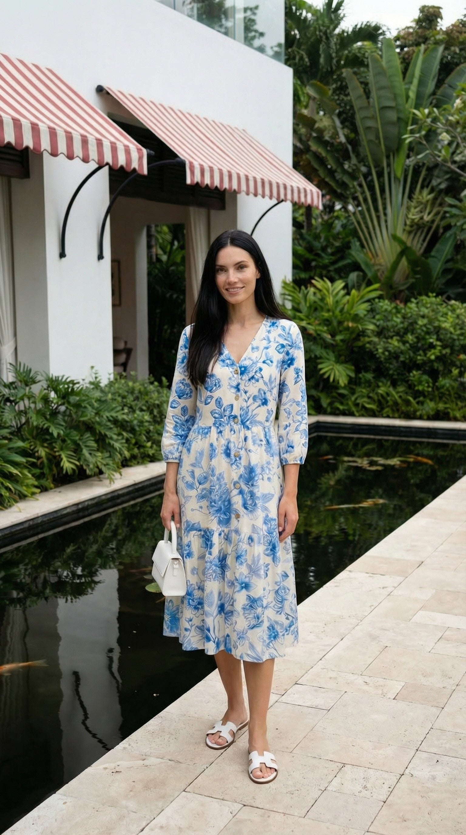 Isla - Glistening Grove: Tiered Button up dress