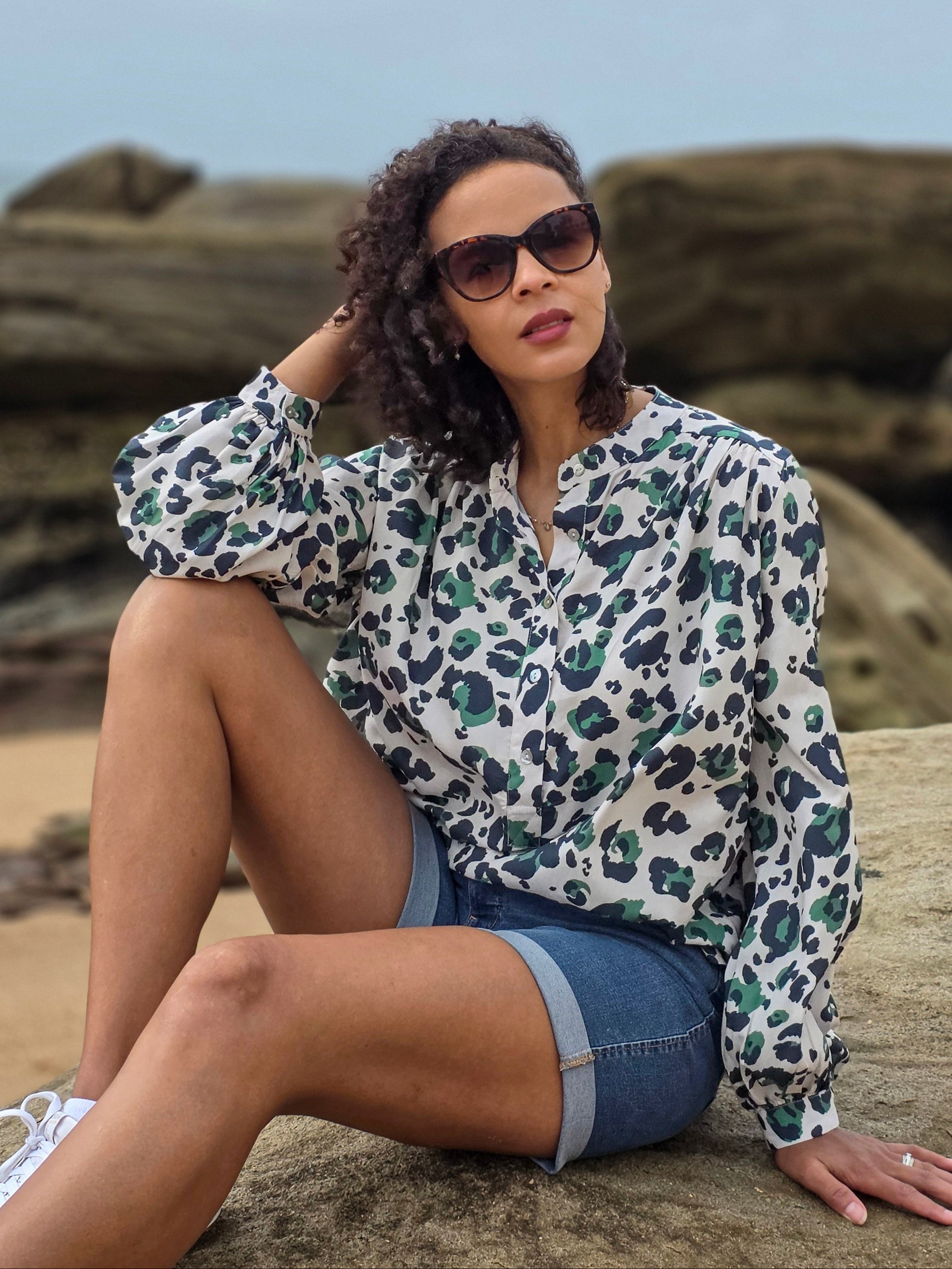 Chelsea - Dusk Dew: Button up placket shirt