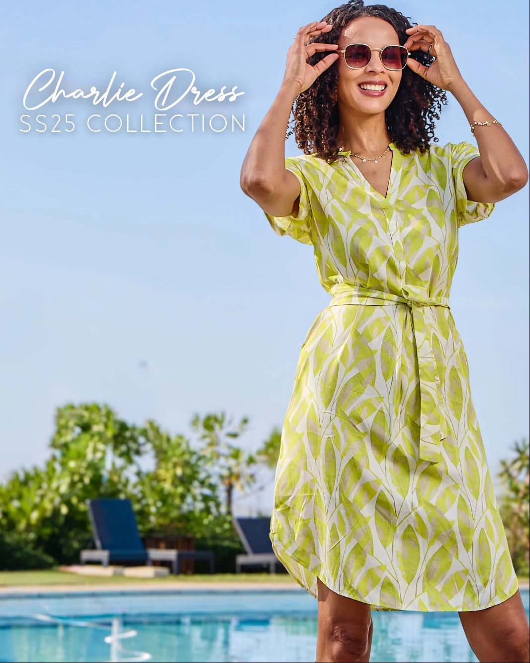 Charlie - Magical Mist: Classic midi Shirt dress with mandarin collar