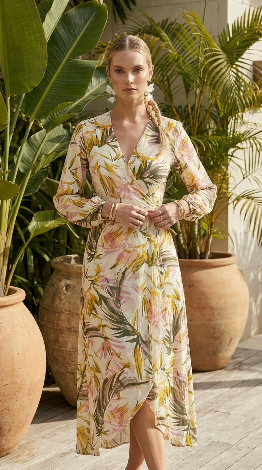 Sienna - Candy Safari: Long Sleeve Wrap dress