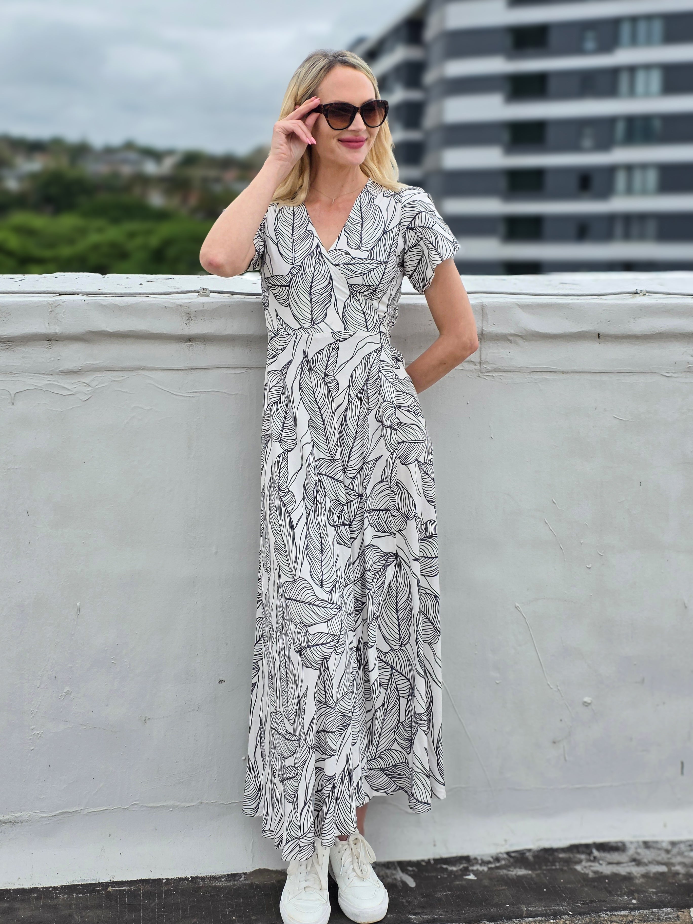 Bonny - Storm Bush: Maxi Wrap dress