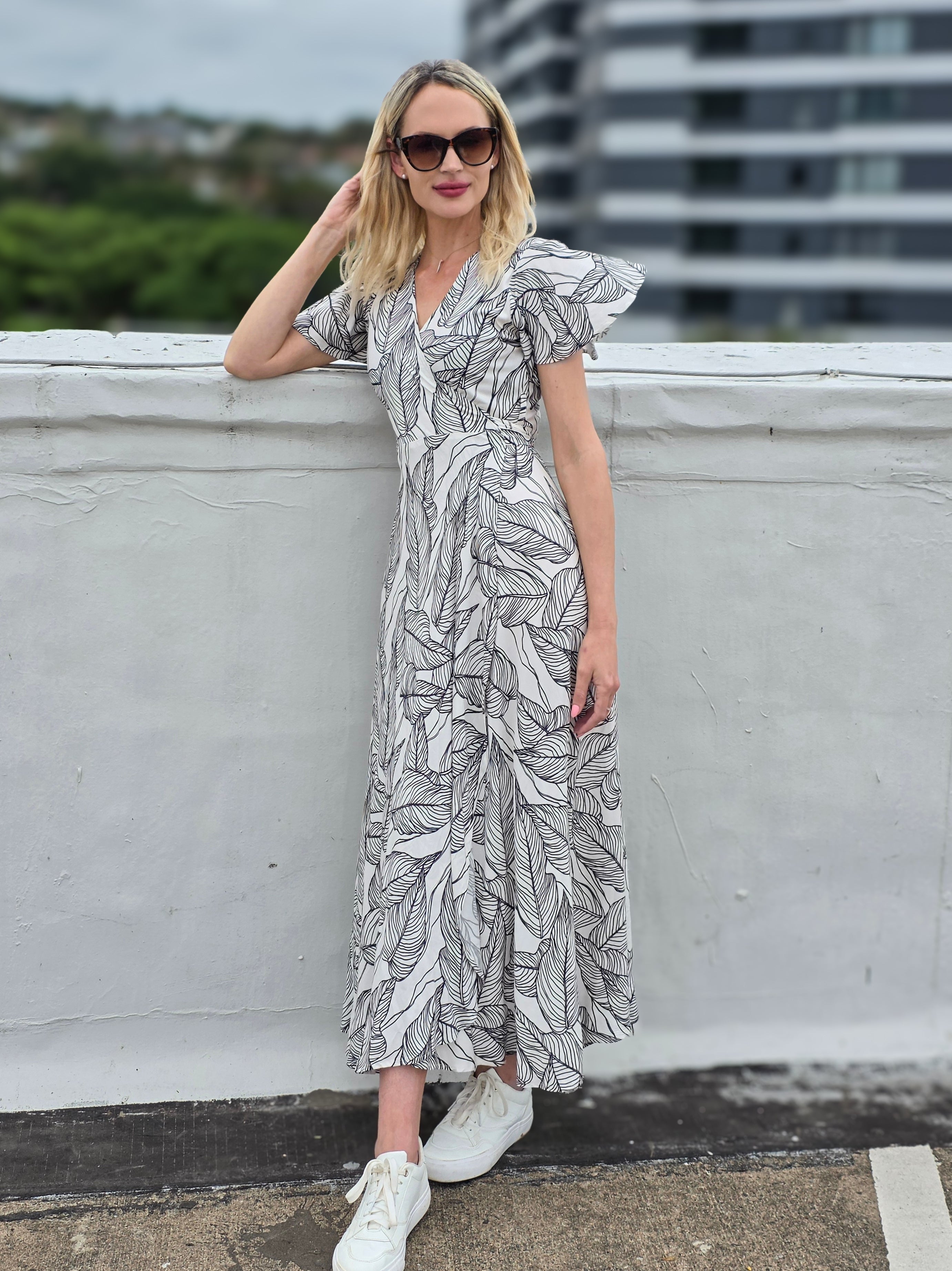 Bonny - Storm Bush: Maxi Wrap dress