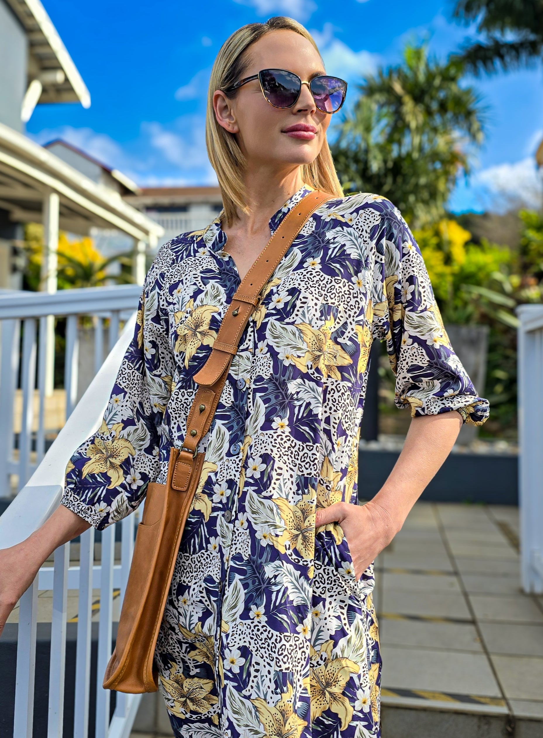 Anna - Leopard Lush: Relaxed Shirt dress with pockets