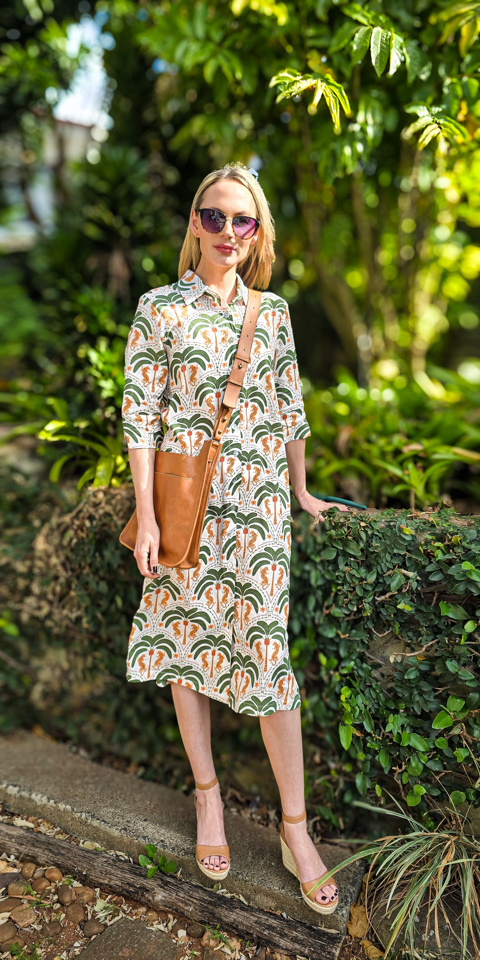 Sarah - Panther pace: Classic midi shirt dress