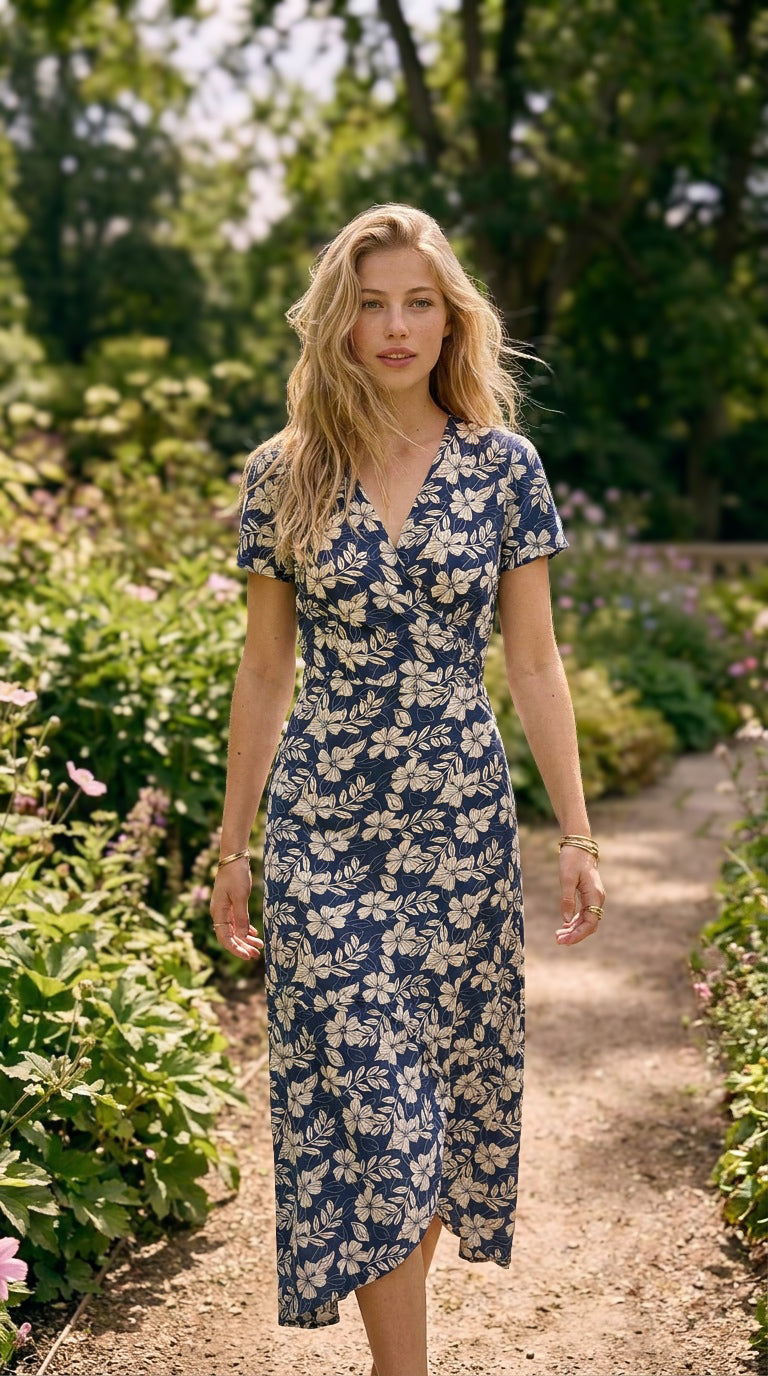 Kairo - Coastal Mist: Maxi Wrap dress