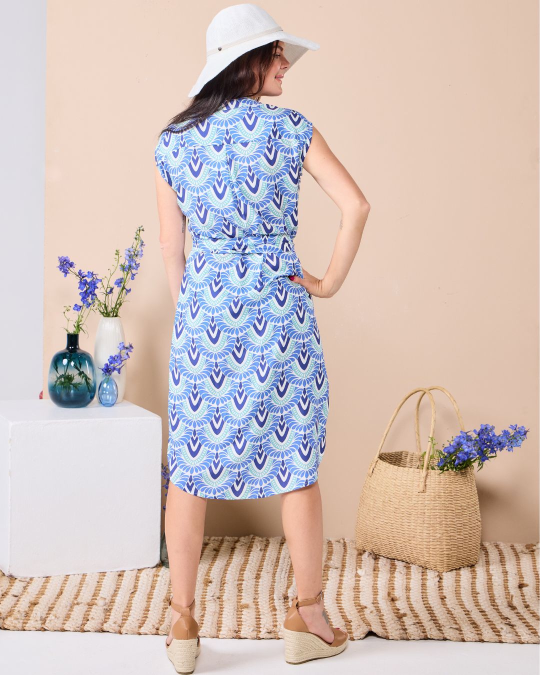 Kyla - Dreamland: Cap Sleeve Midi dress with detachable belt