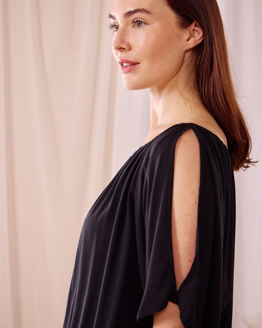 Boho Maxi dress - Black: Off the shoulder, elasticated waistband maxi dress