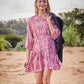 Tash - Pink Horizon: Tiered mini dress