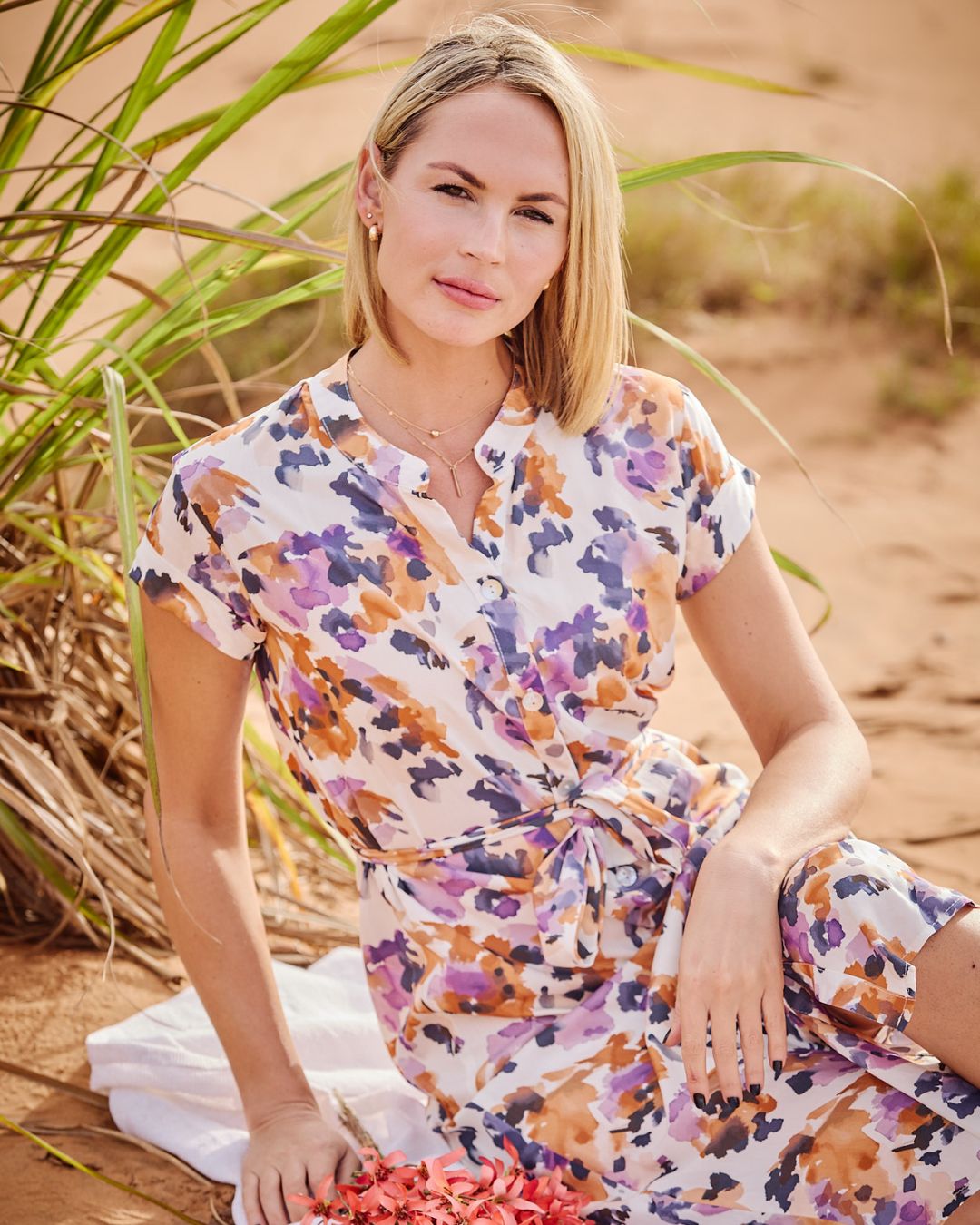 Iris - Breeze Berry: Classic Button up Maxi Shirt Dress